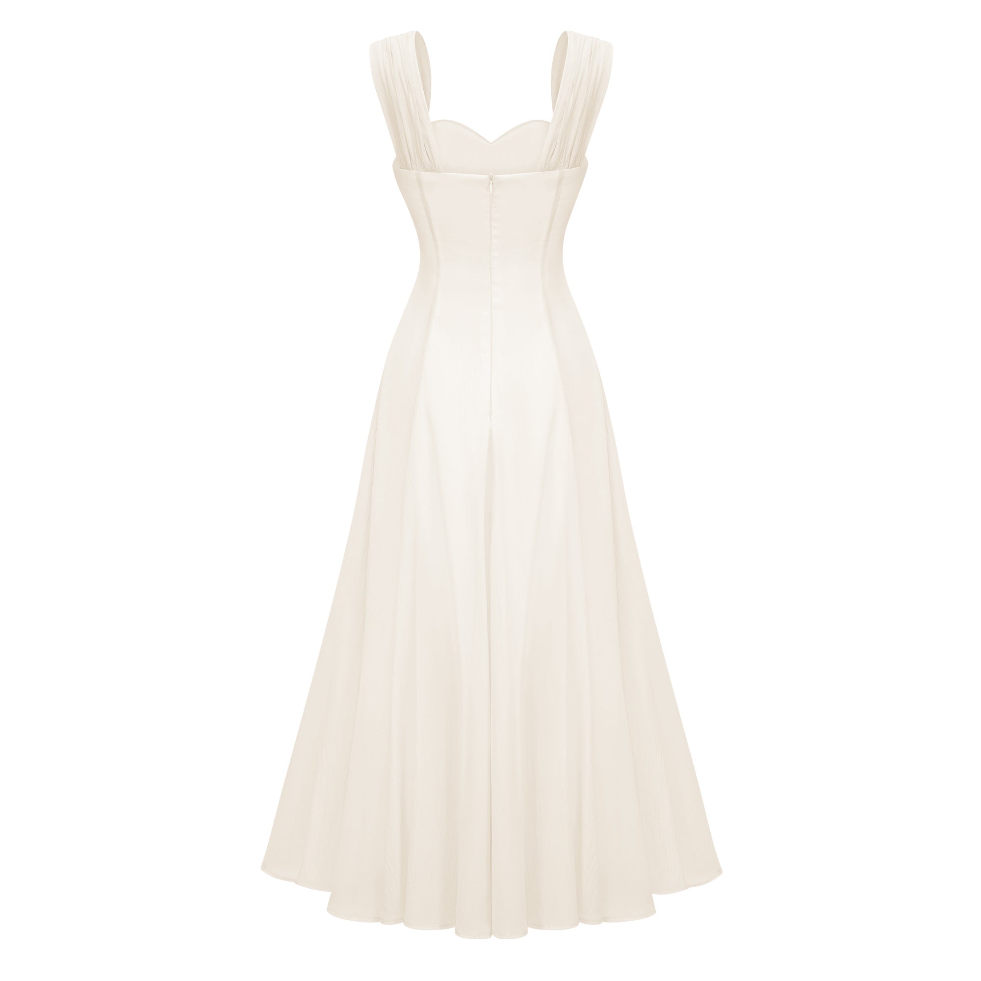 Érasme Cream White Flounced Midi dress (Final Sale-US Only)