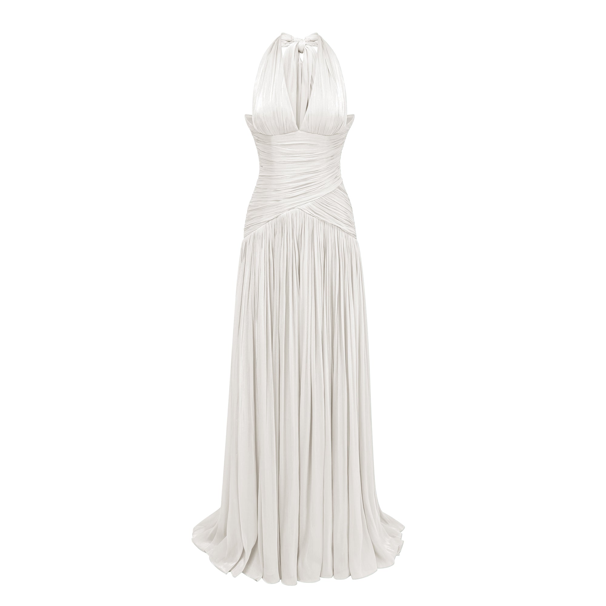 Uranie White Gathered Maxi Dress