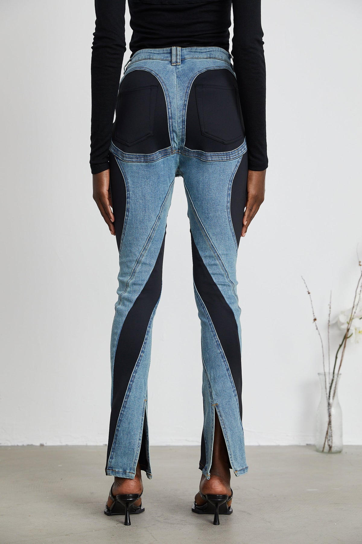 Noémie spiral panelled skinny jeans