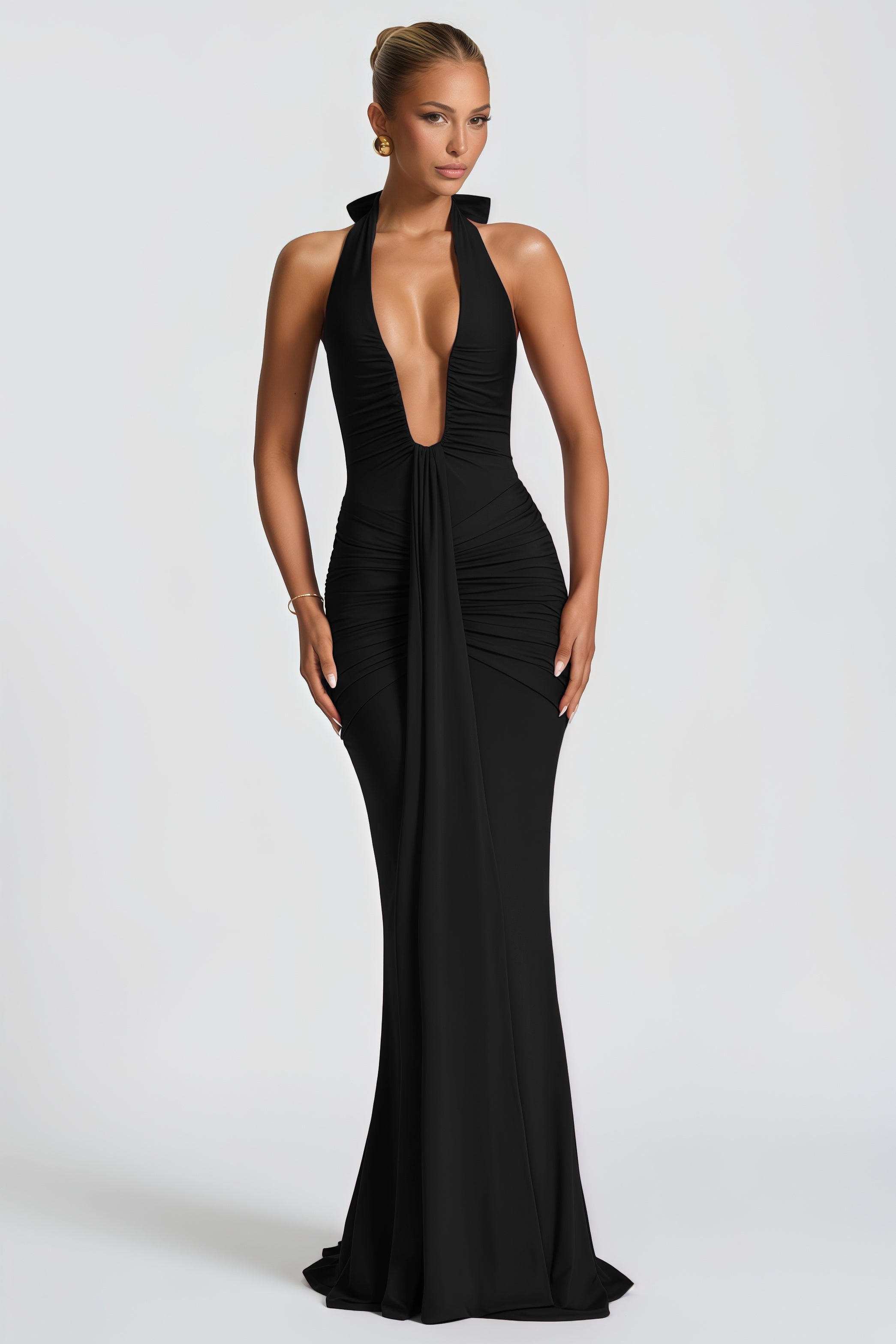 Aiglantine Halterneck Ruched Maxi Dress (Final Sale-US Only)