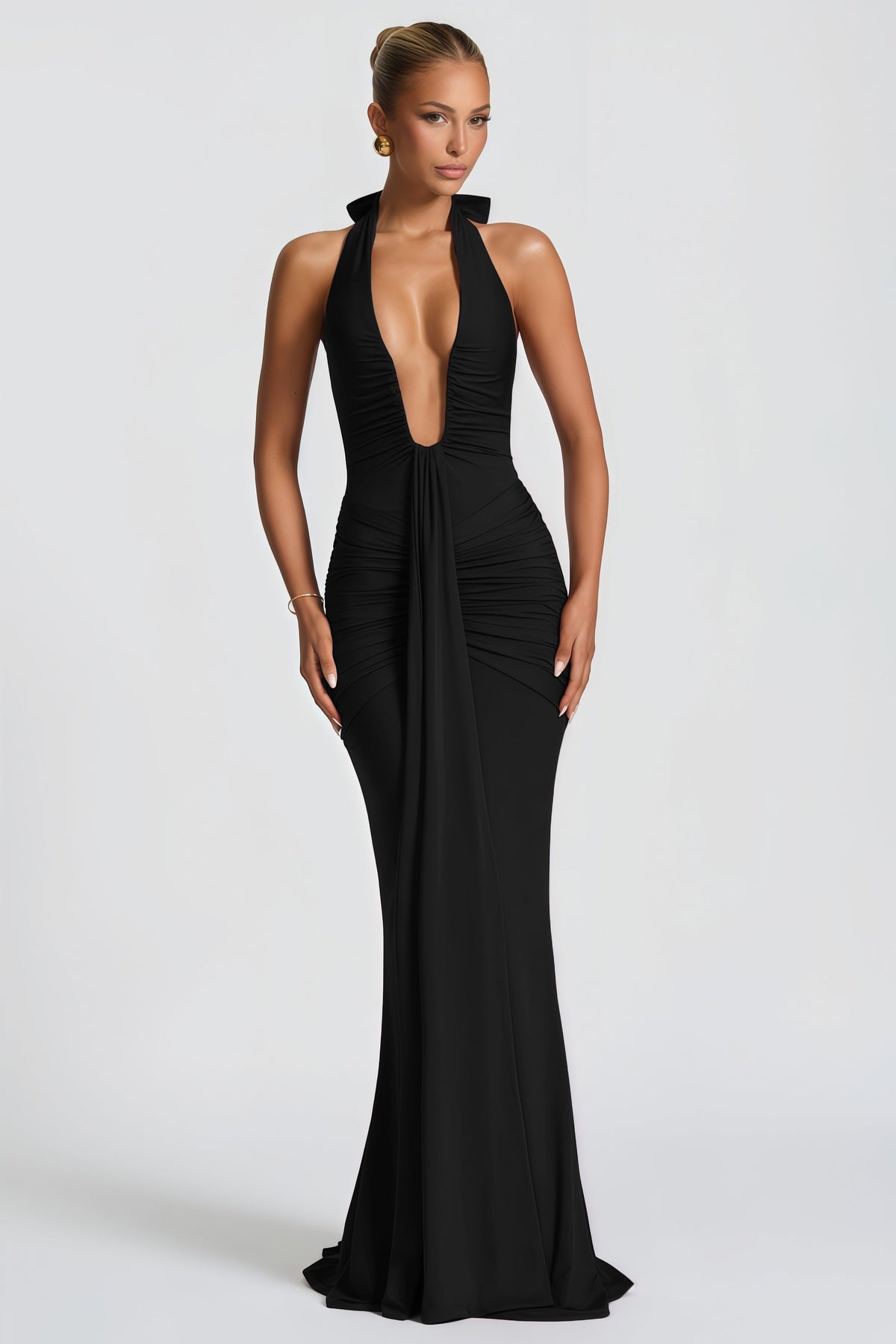 Aiglantine Halterneck Ruched Maxi Dress (Final Sale-US Only)