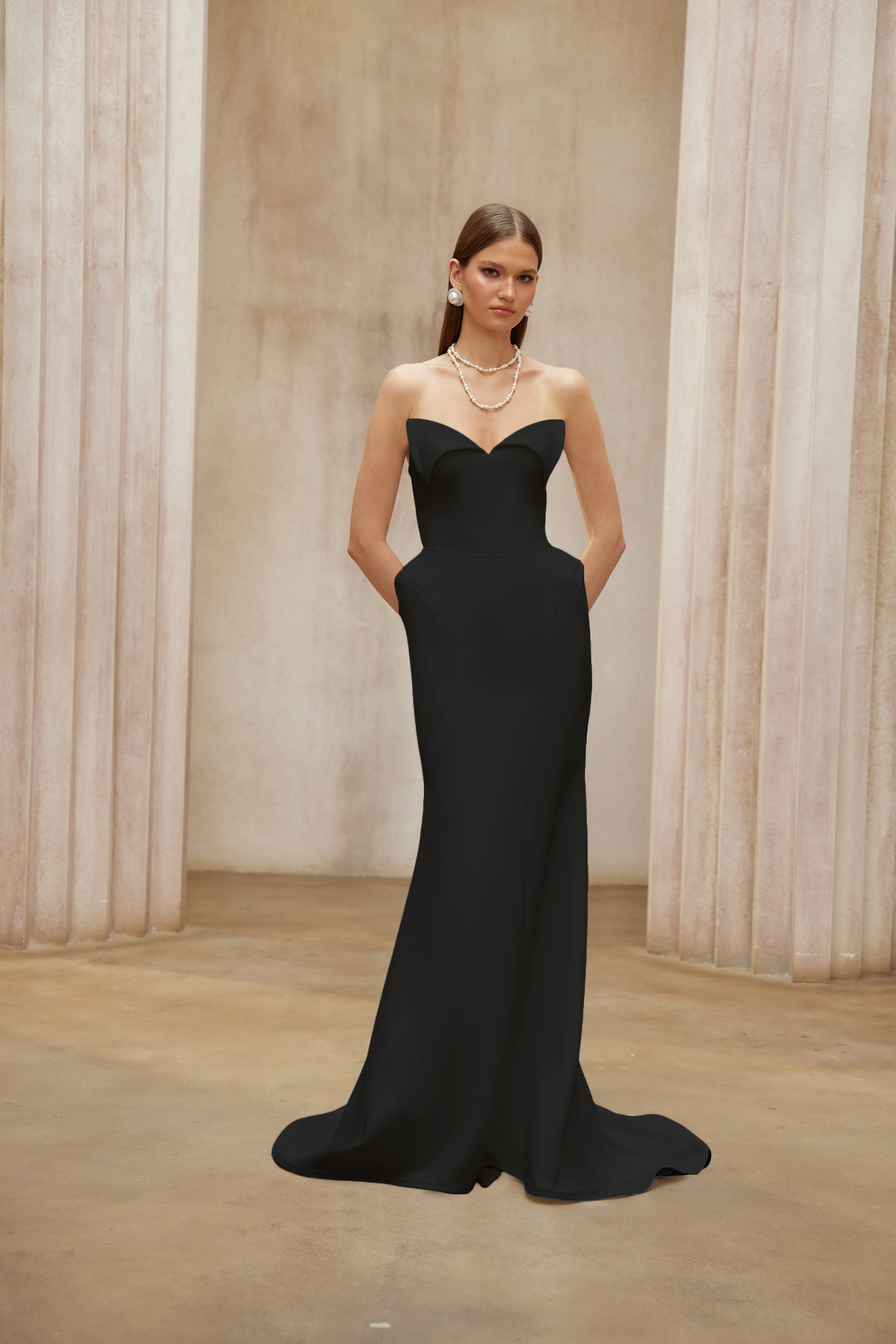 Alba Black Barrel Waist Corset Maxi Dress (Final Sale-US Only)
