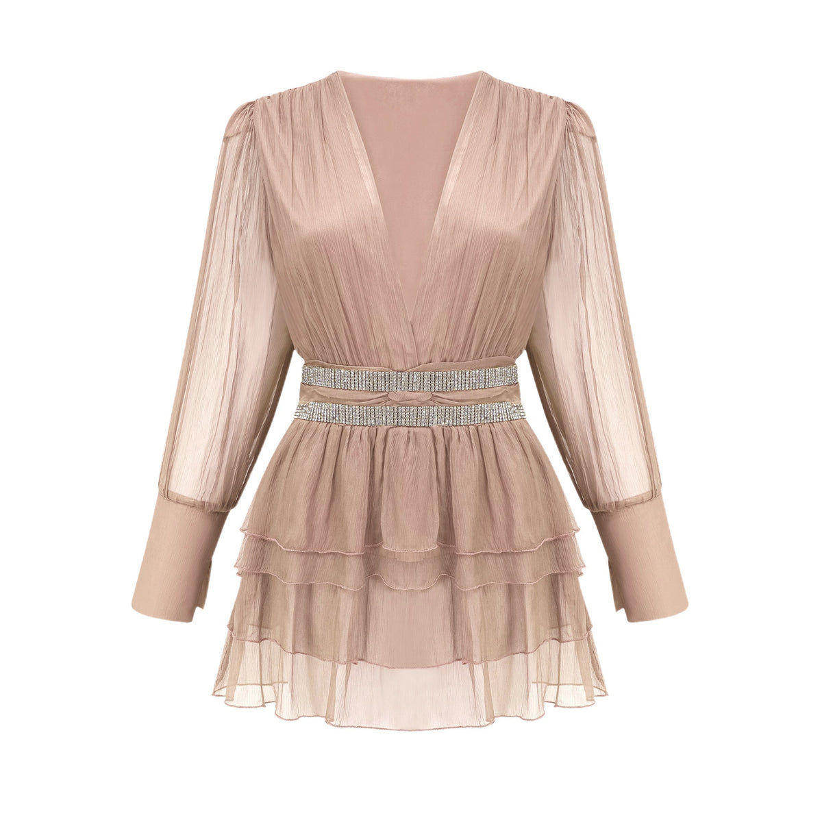 Ellica crystal-embellished silk mini dress