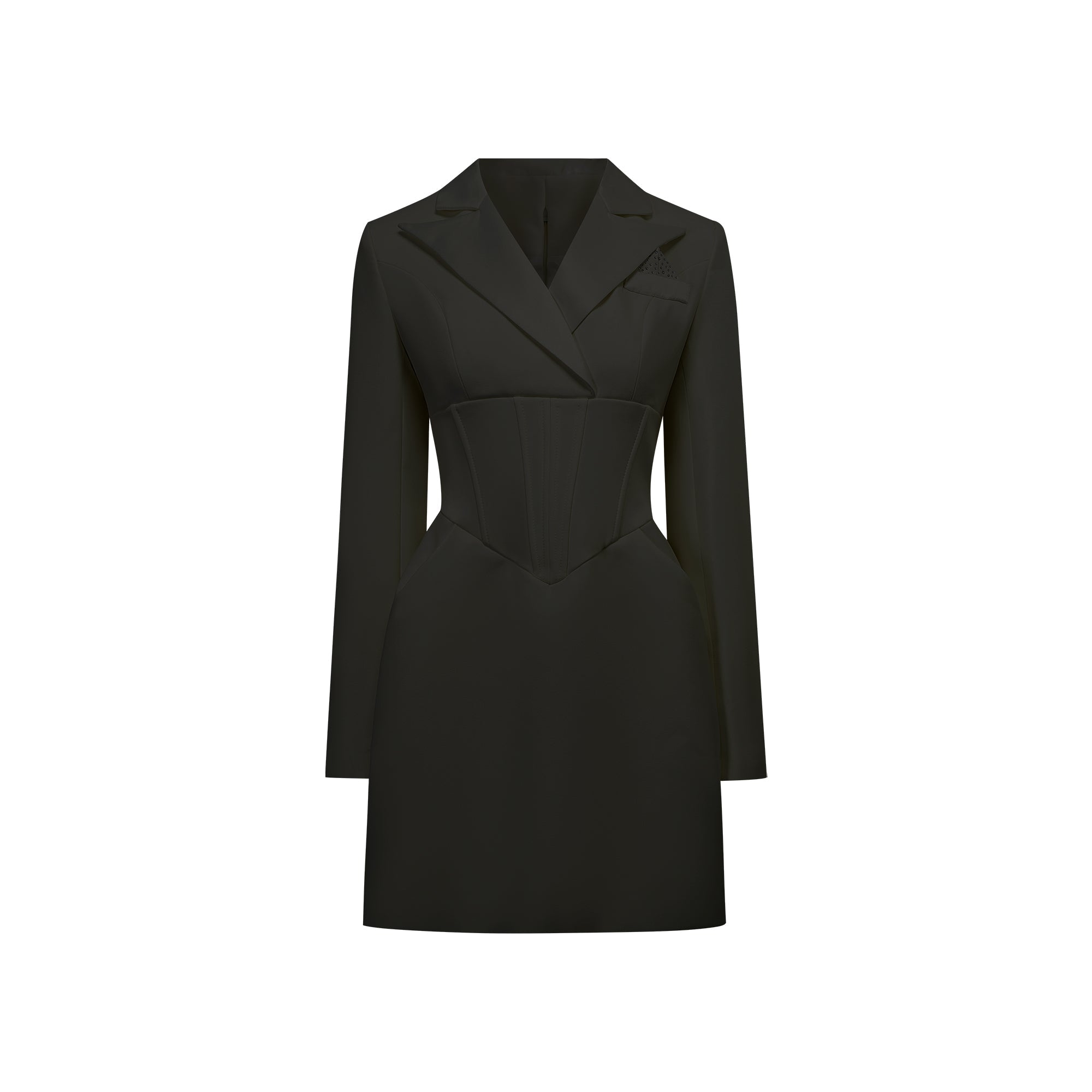 Inmaculada Black Boned Bodice Mini Blazer Dress (Final Sale-US Only)