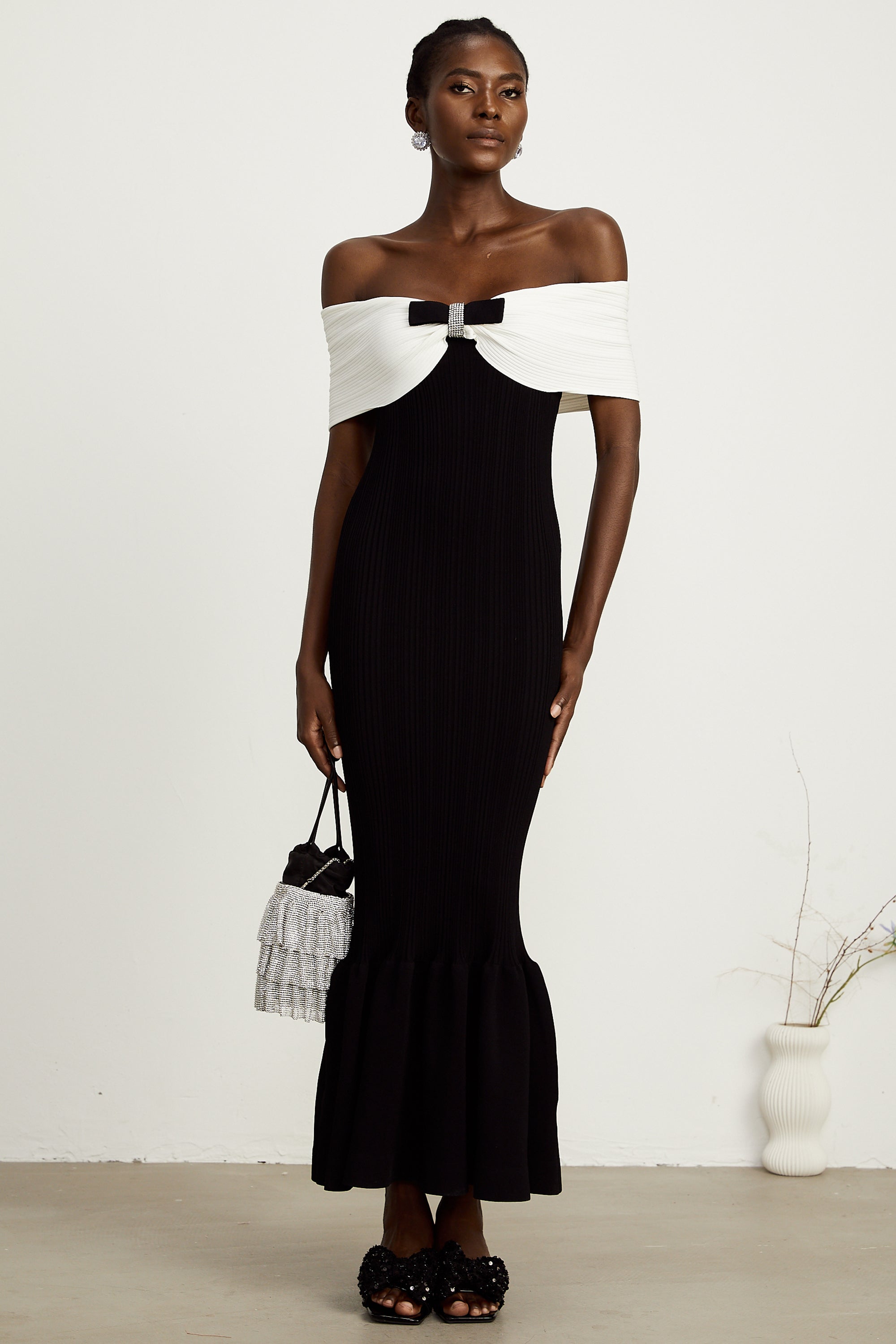 Éliane bow-detail ribbed maxi dress (Final Sale-US Only)