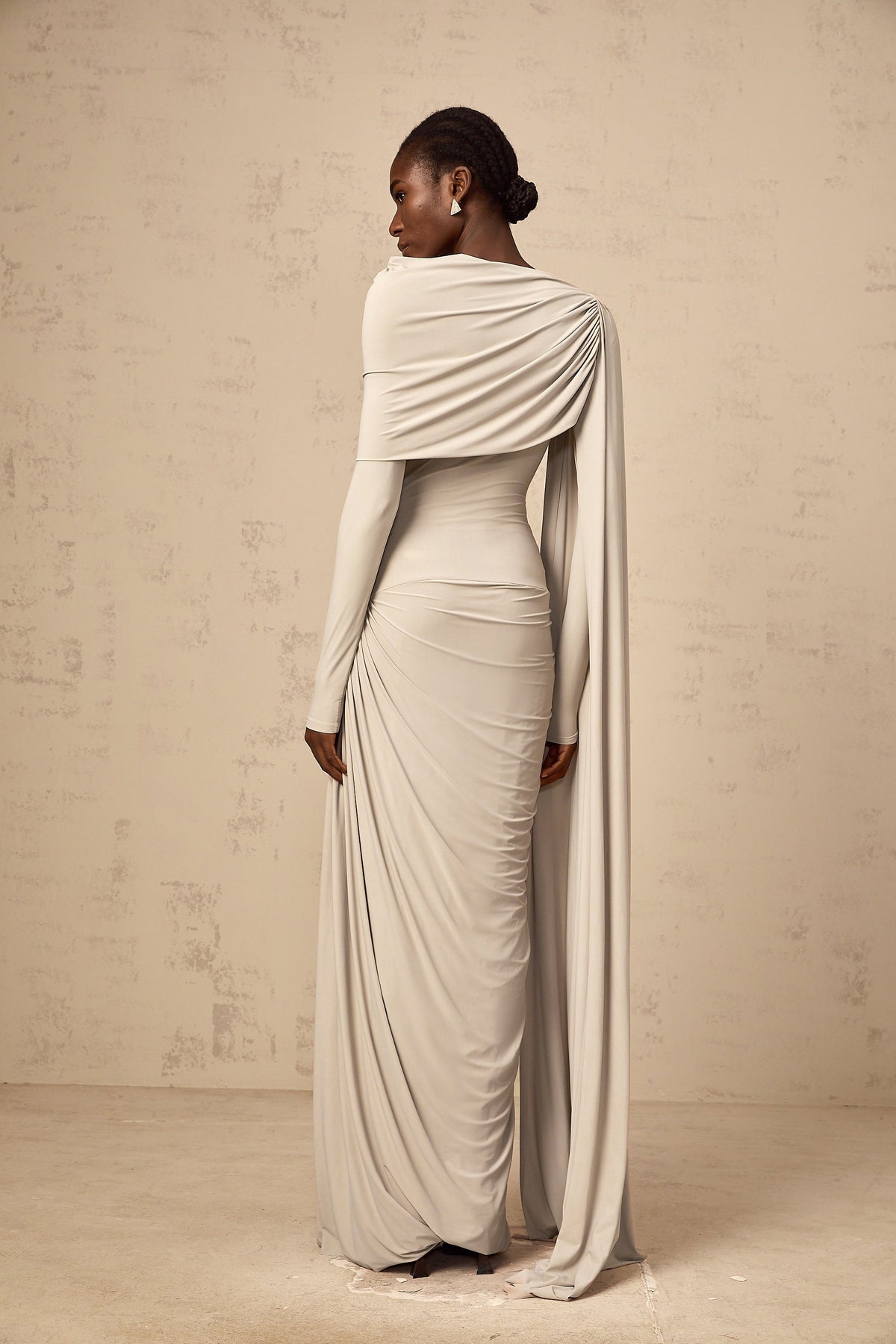 Gaëlle neutrals ribbon-design draped maxi dress (Final Sale-US Only)