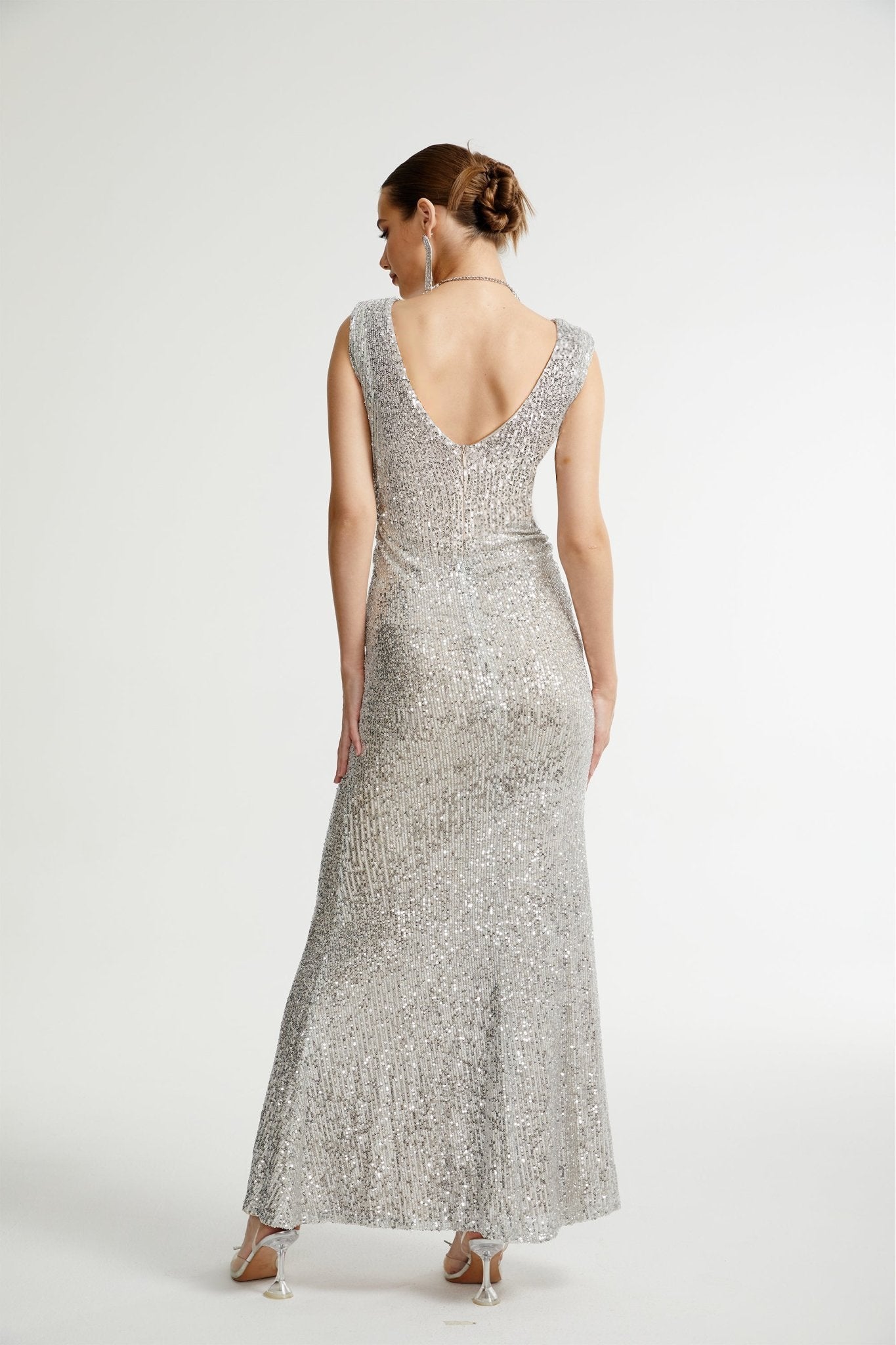 Caelia silver embellished maxi dress (Final Sale-US Only)