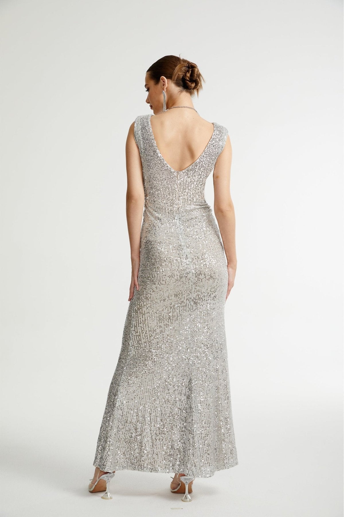 Caelia silver embellished maxi dress (Final Sale-US Only)