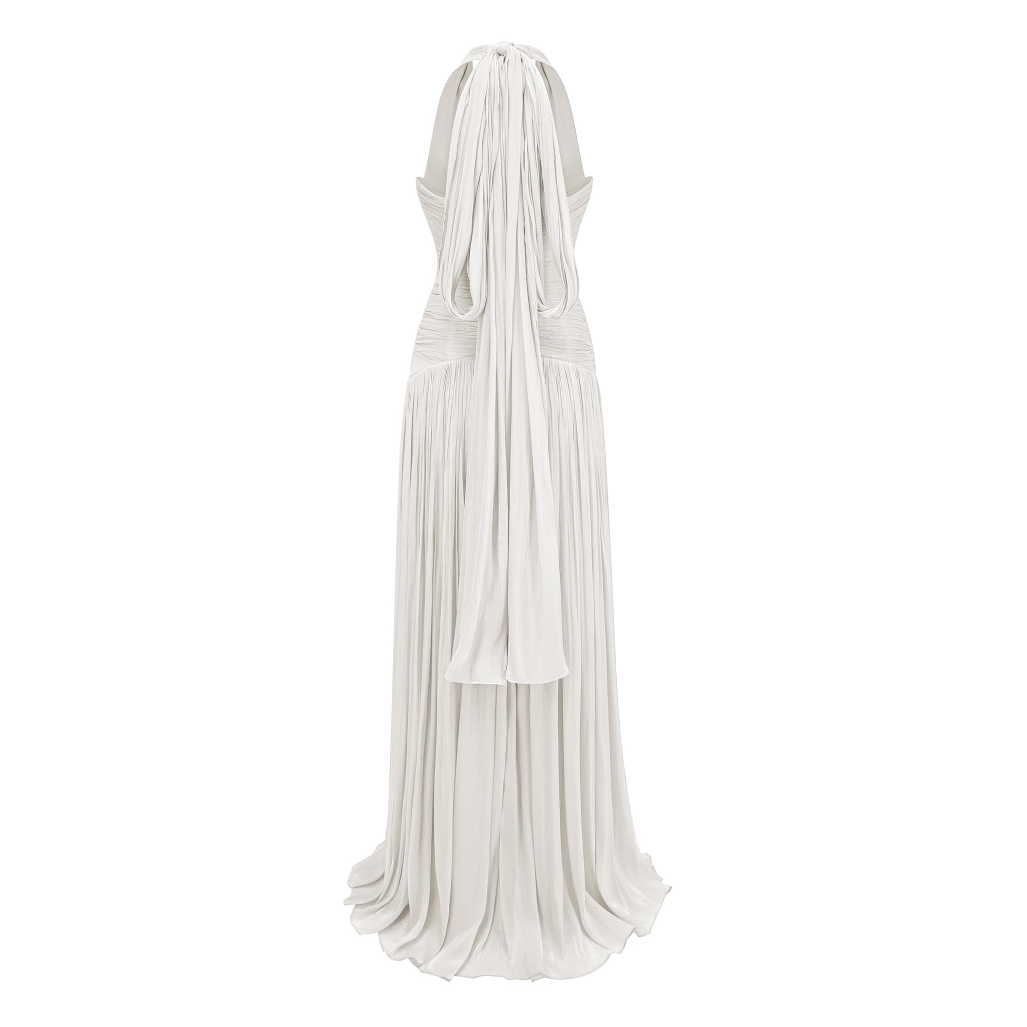 Uranie White Gathered Maxi Dress
