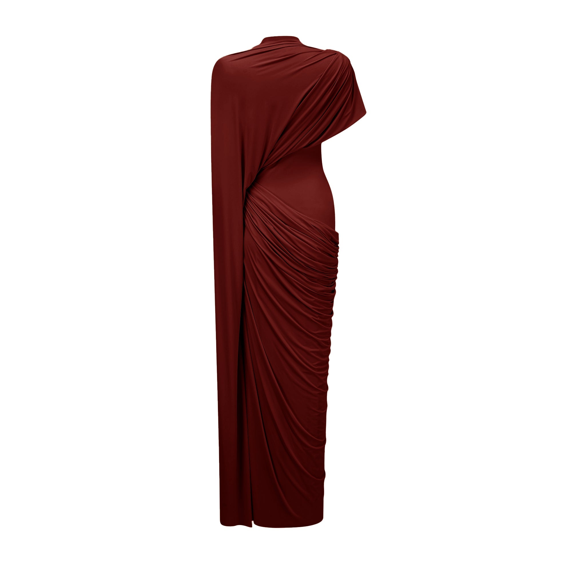 Fenella Red Asymmetrical Draped Cape & Dress Matching Set (Final Sale-US Only)