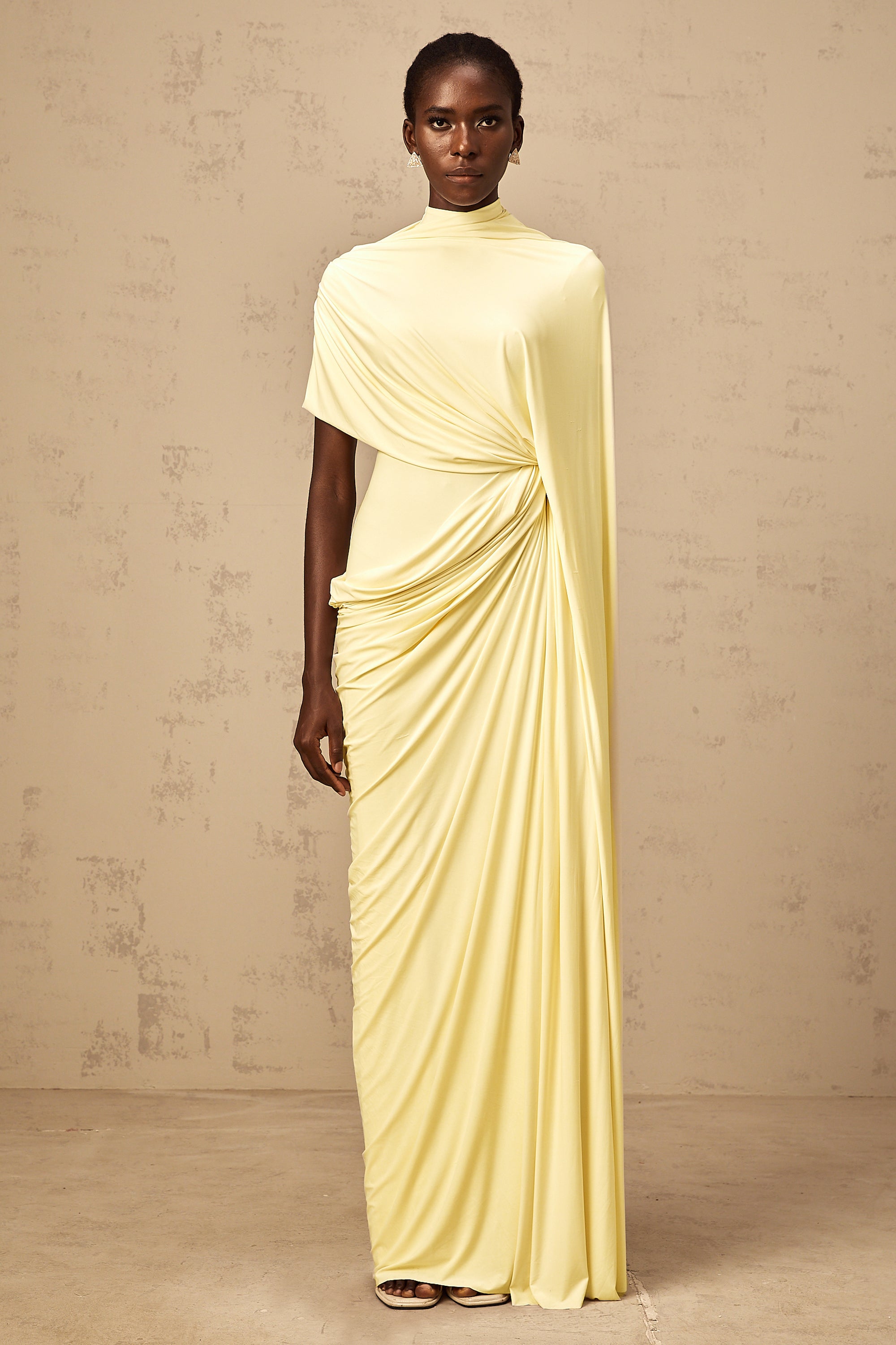 Fenella asymmetrical draped cape & dress matching set