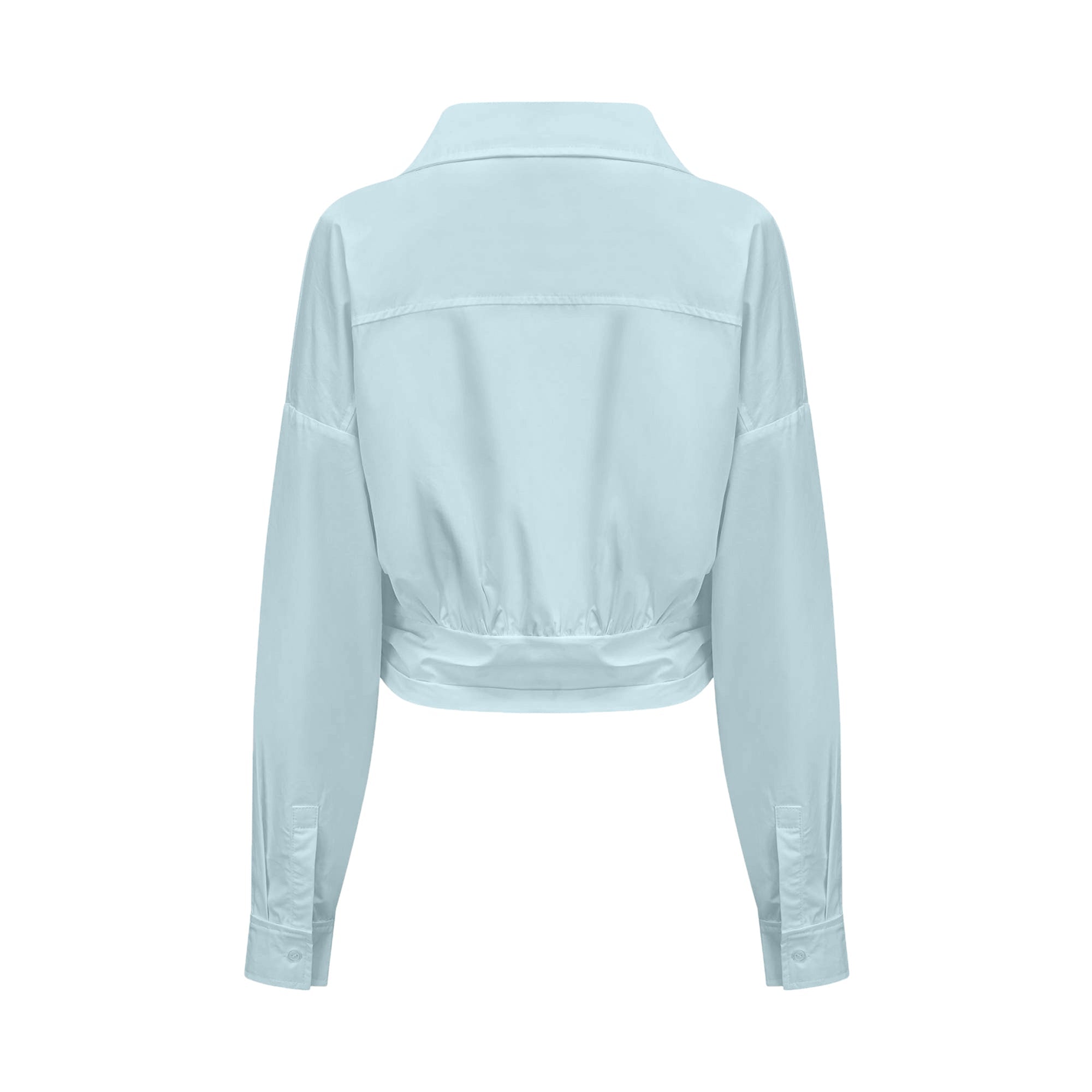 Coline Blue Asymmetrical Ruched Shirt (Final Sale)
