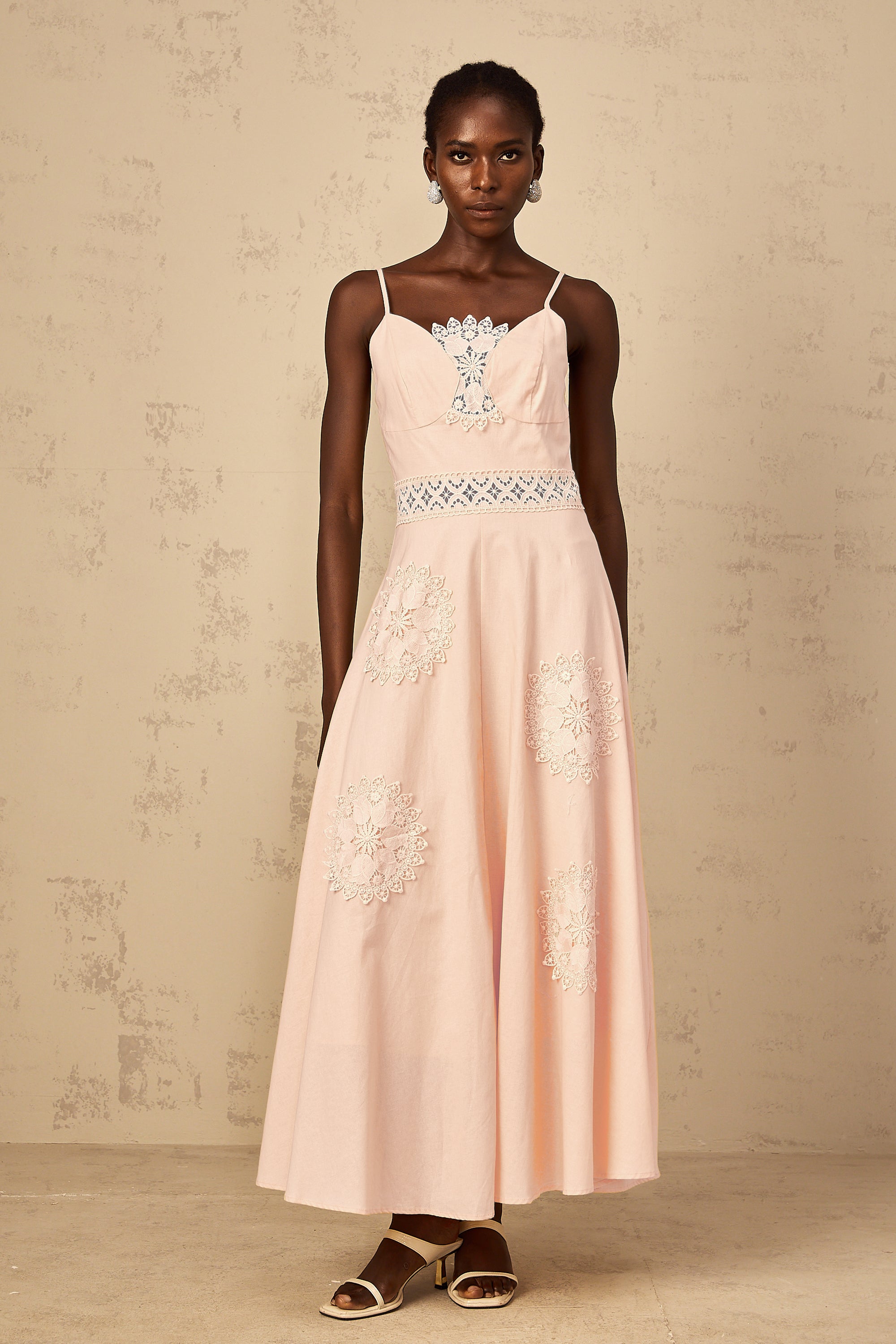 Romy Pink Floral Embroidered Blouse & Dress Set