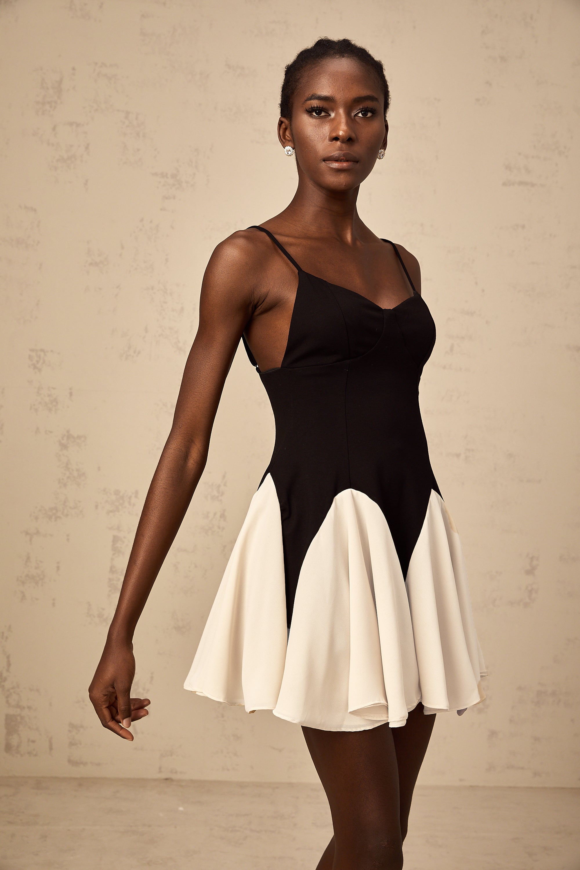 Justine color-blocked godet pleated mini dress (Final Sale-US Only)