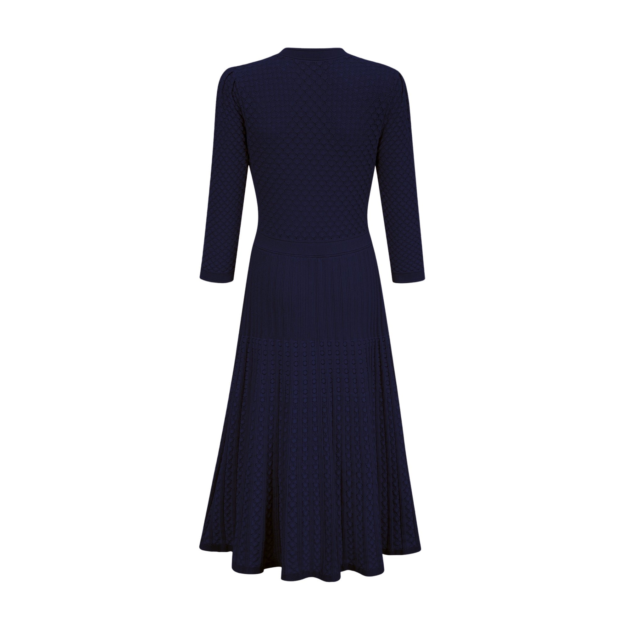 Élodie knitted long-sleeve midi dress in Blue