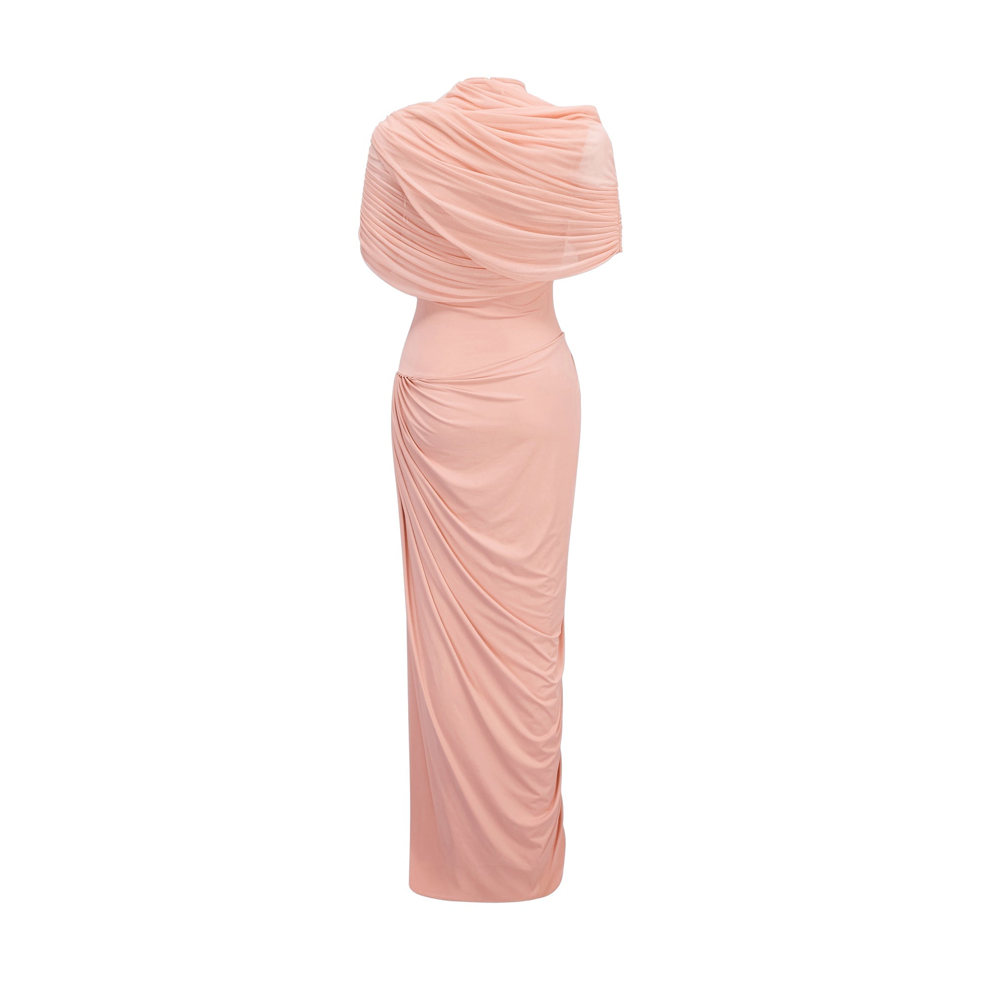 Catherine asymmetrical pleated maxi dress in Pink (Final Sale-US Only)