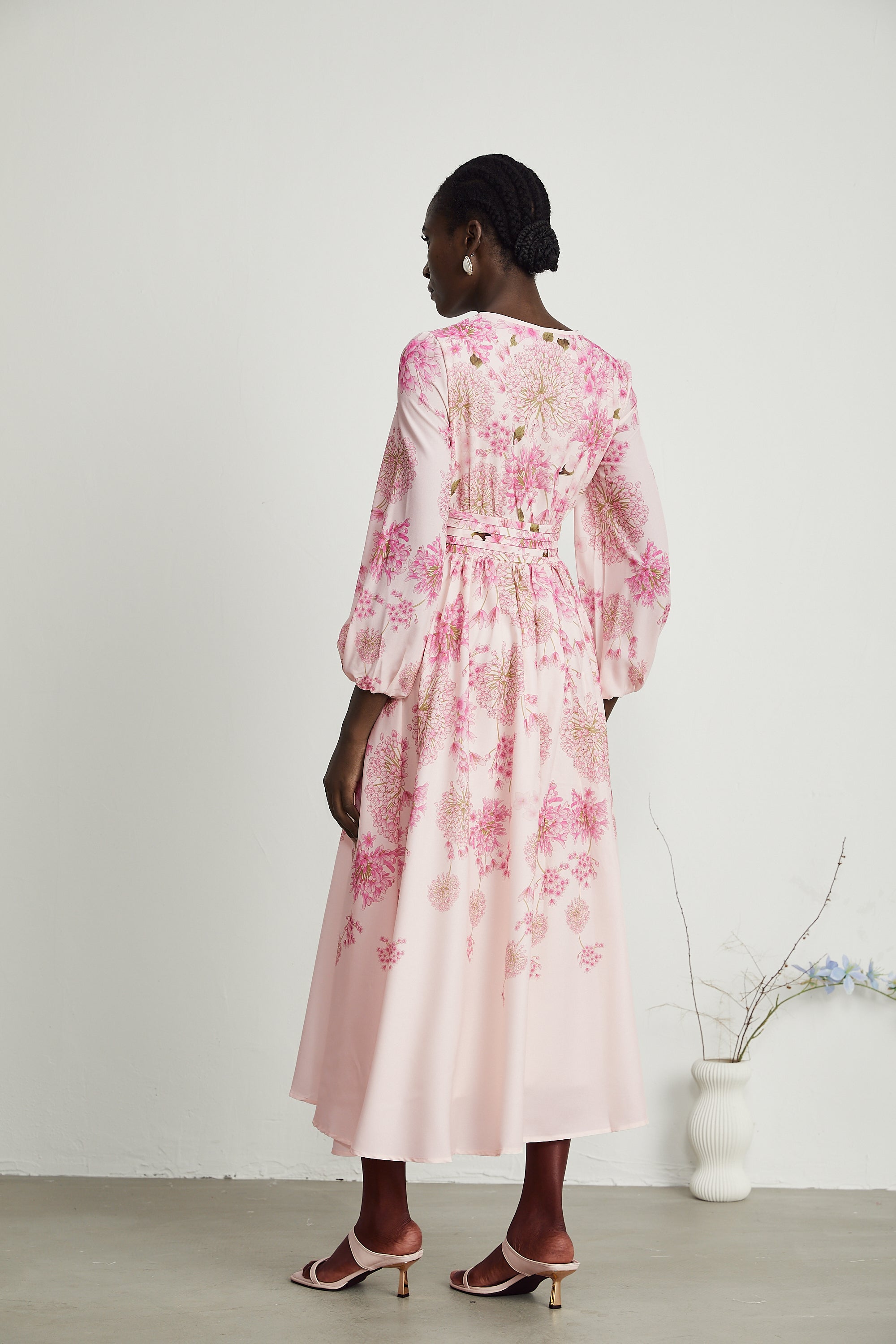 Yvette pink floral-print midi dress (Final Sale-US Only)