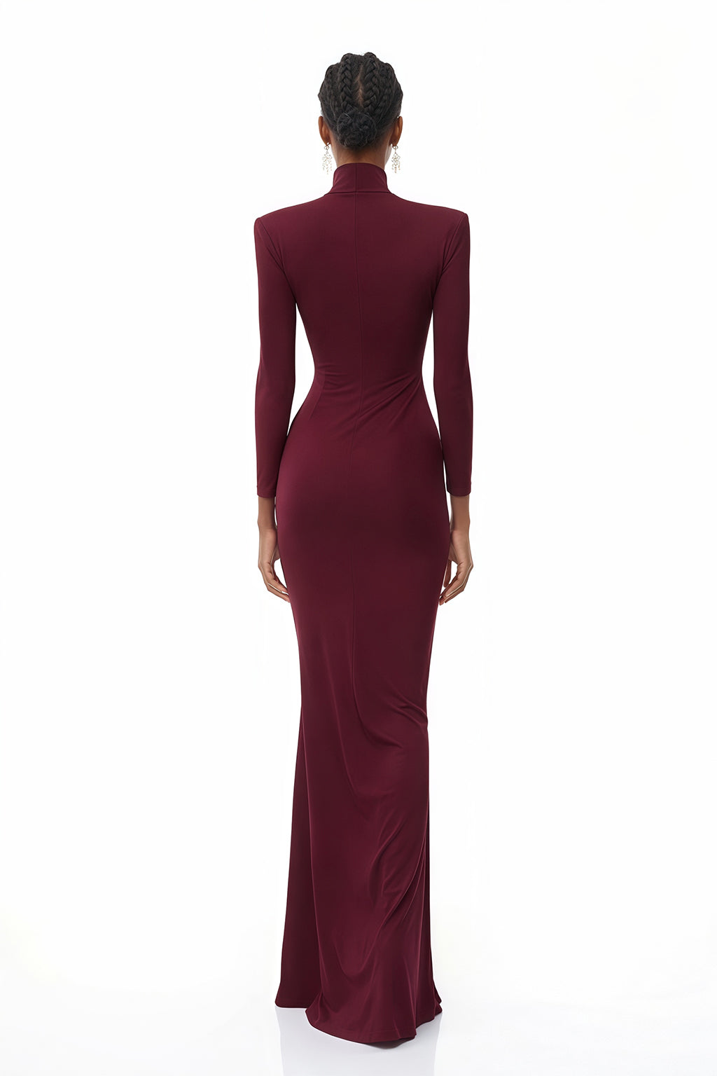 Neve Red High Neck Twist Knot Maxi Dress (Final Sale-US Only)