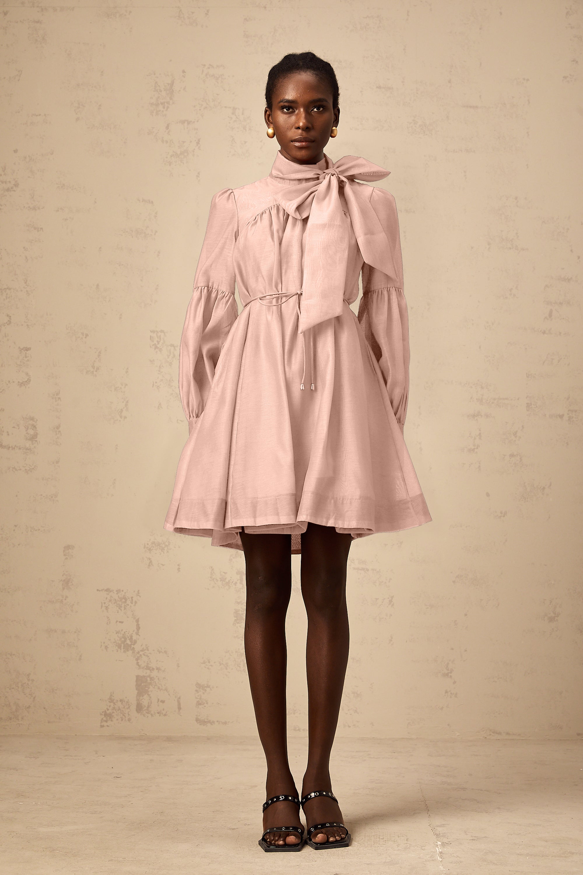 Isla tied-waist shift mini dress in Pink (US Only)