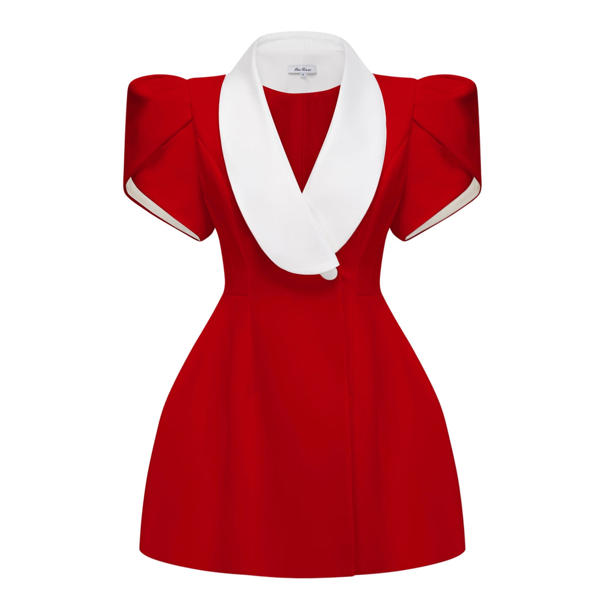 Acharya Red Shawl Lapel Mini Dress