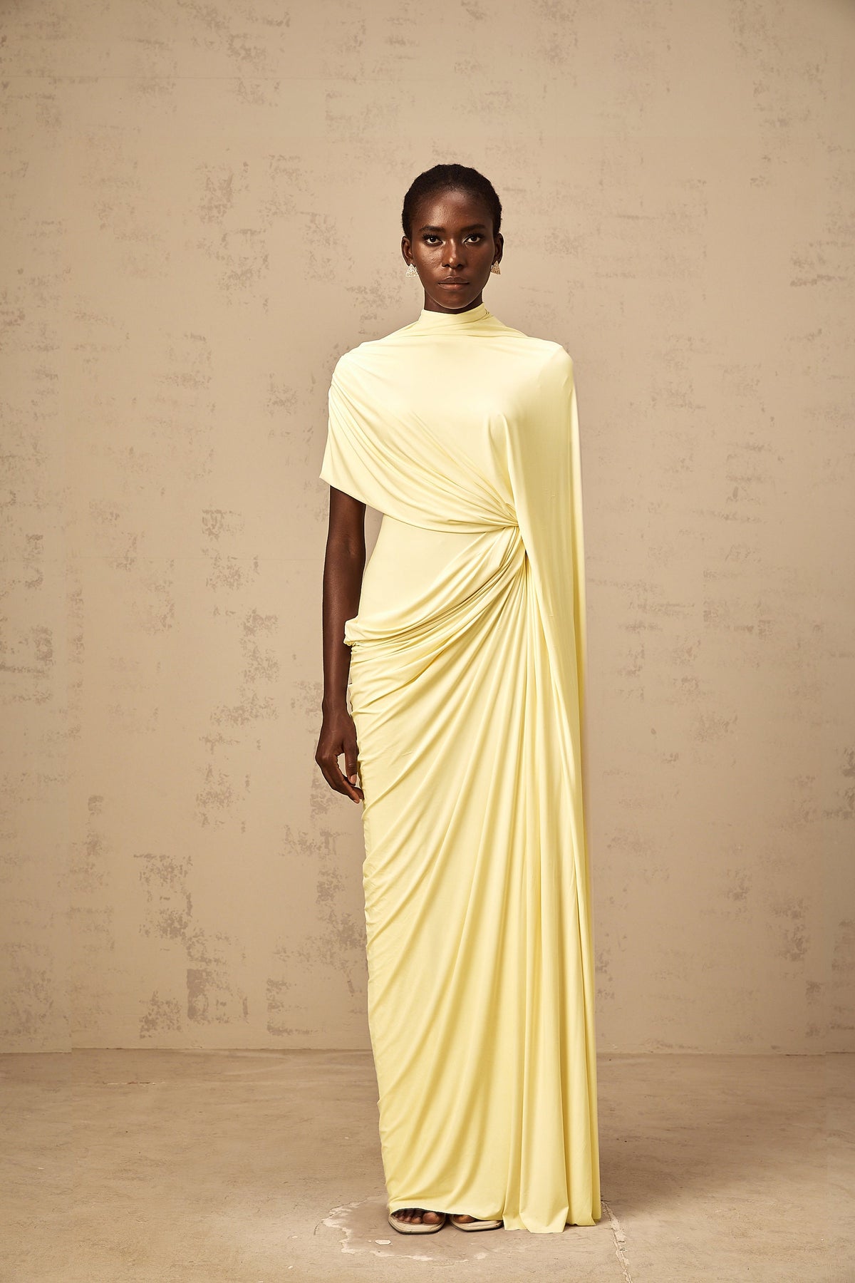 Fenella asymmetrical draped cape & dress matching set