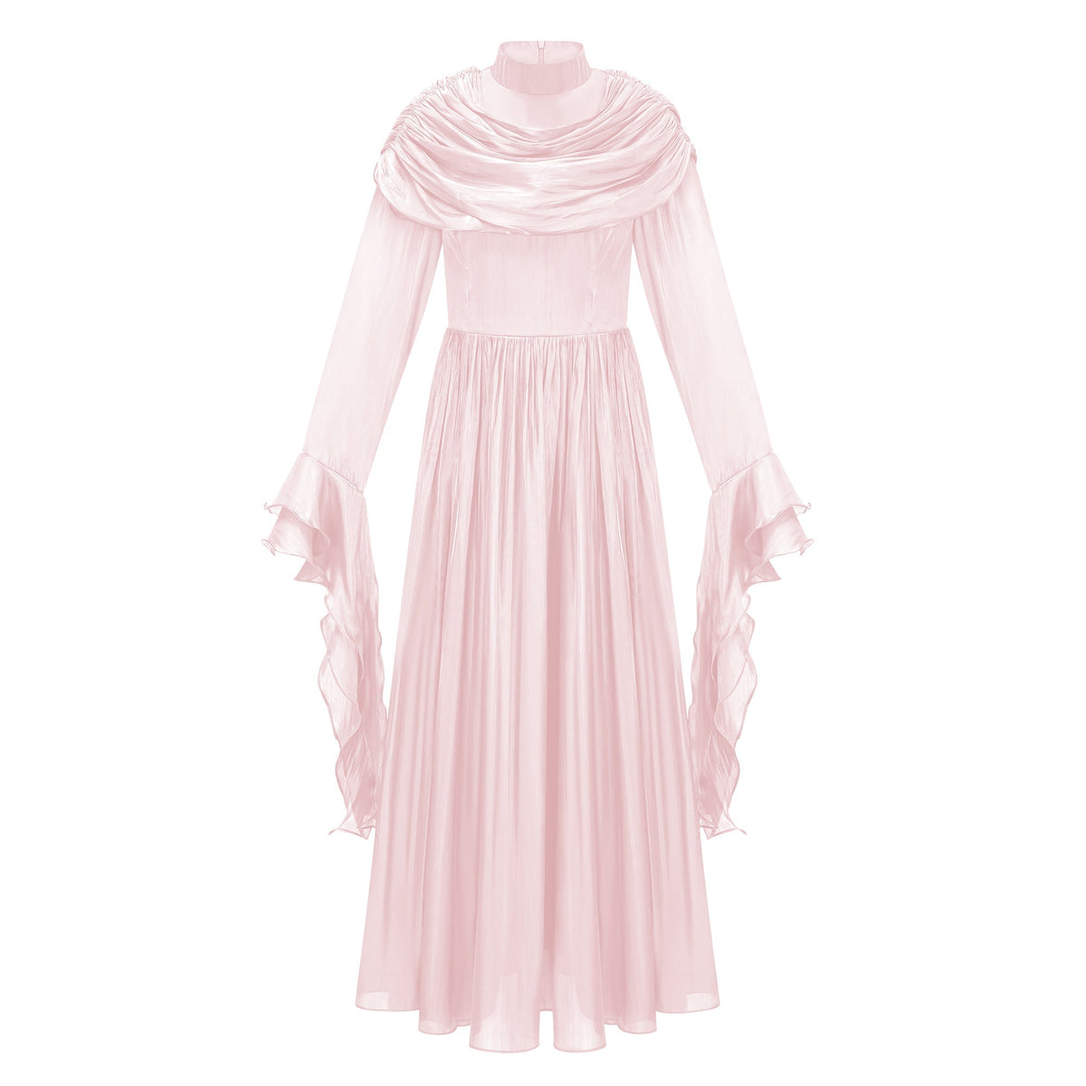Danuta Pink Ruched Pleated Maxi Dress (Final Sale-US Only)