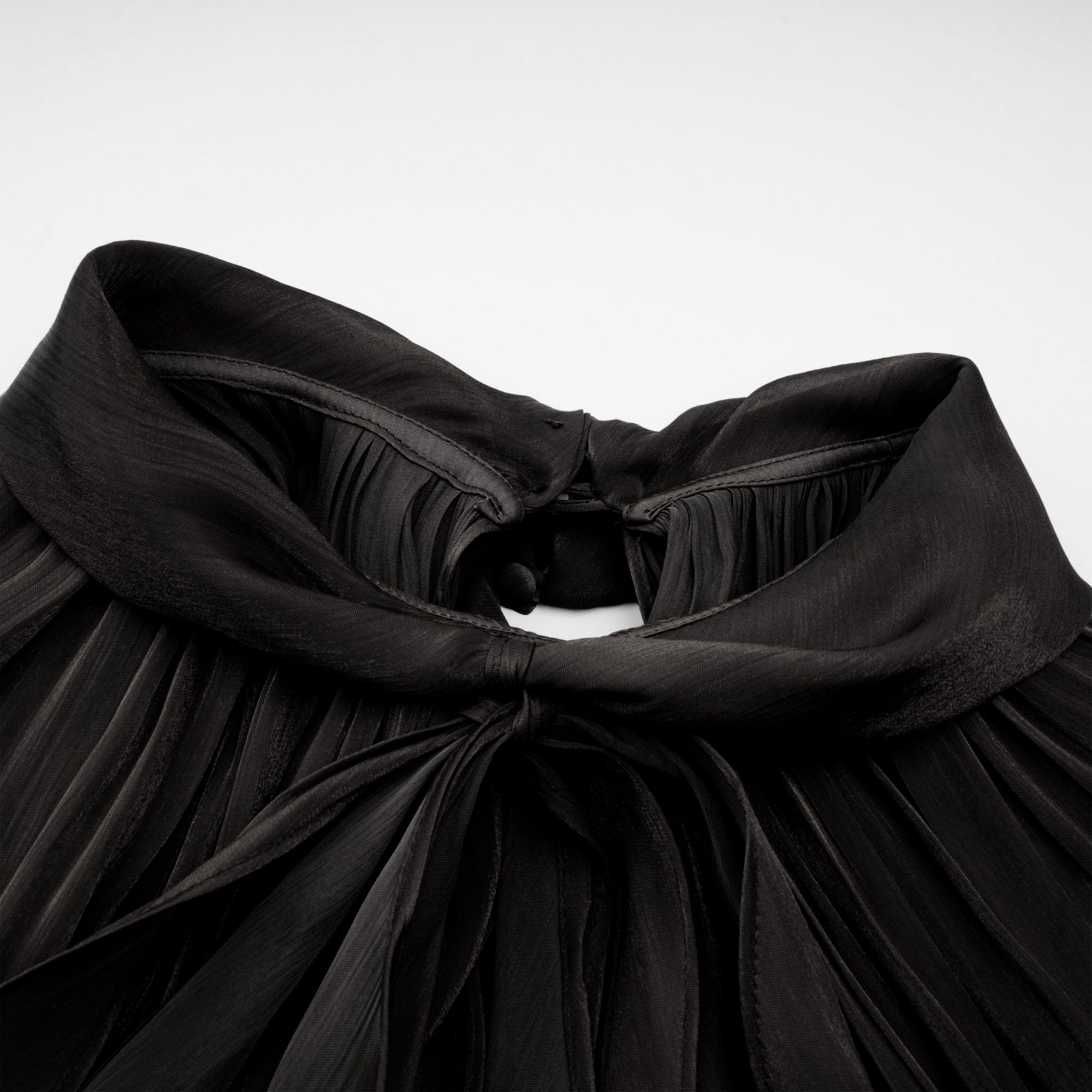 Mila pleated satin maxi dress in Black (Final Sale-US Only)