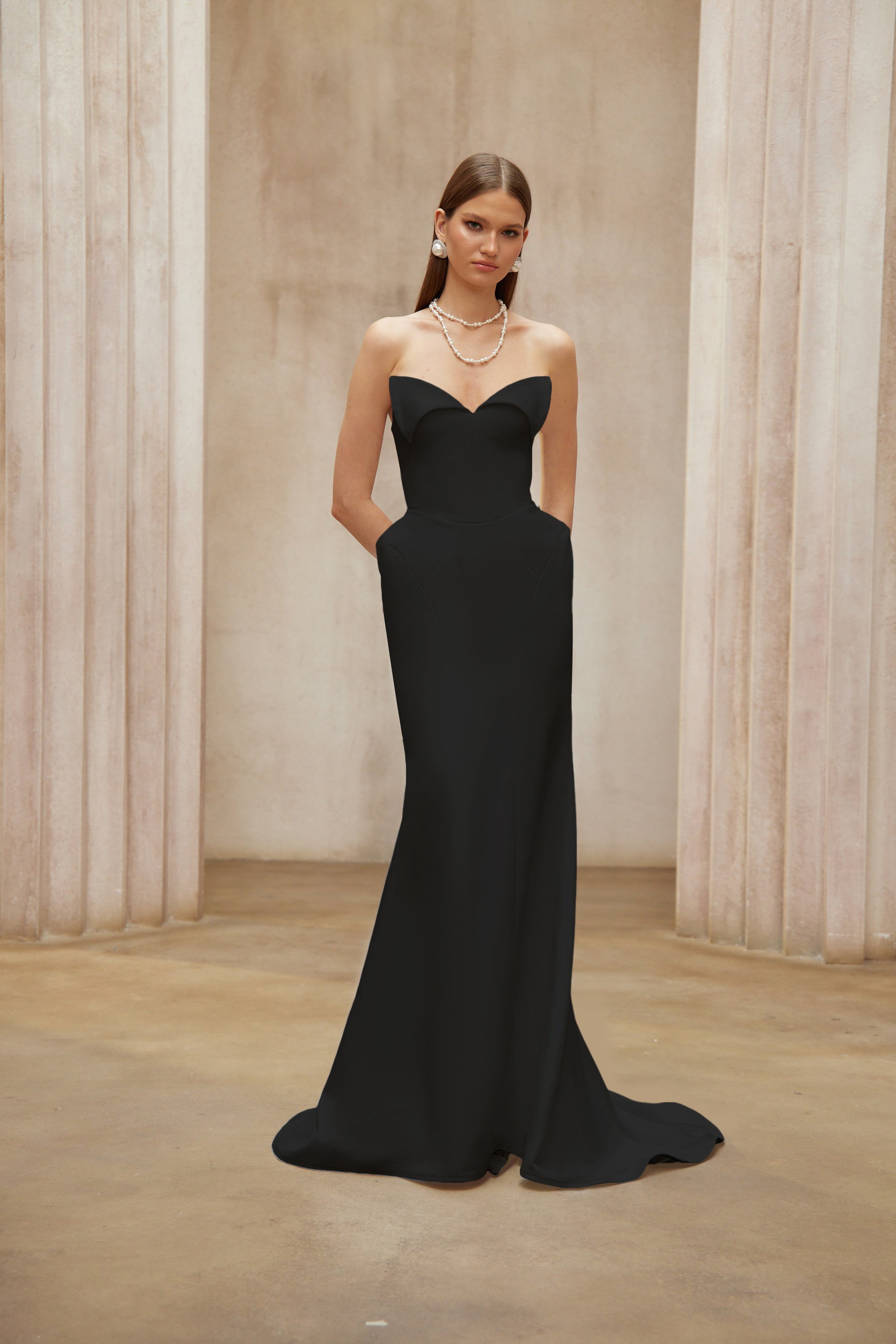 Alba Black Barrel Waist Corset Maxi Dress (Final Sale-US Only)