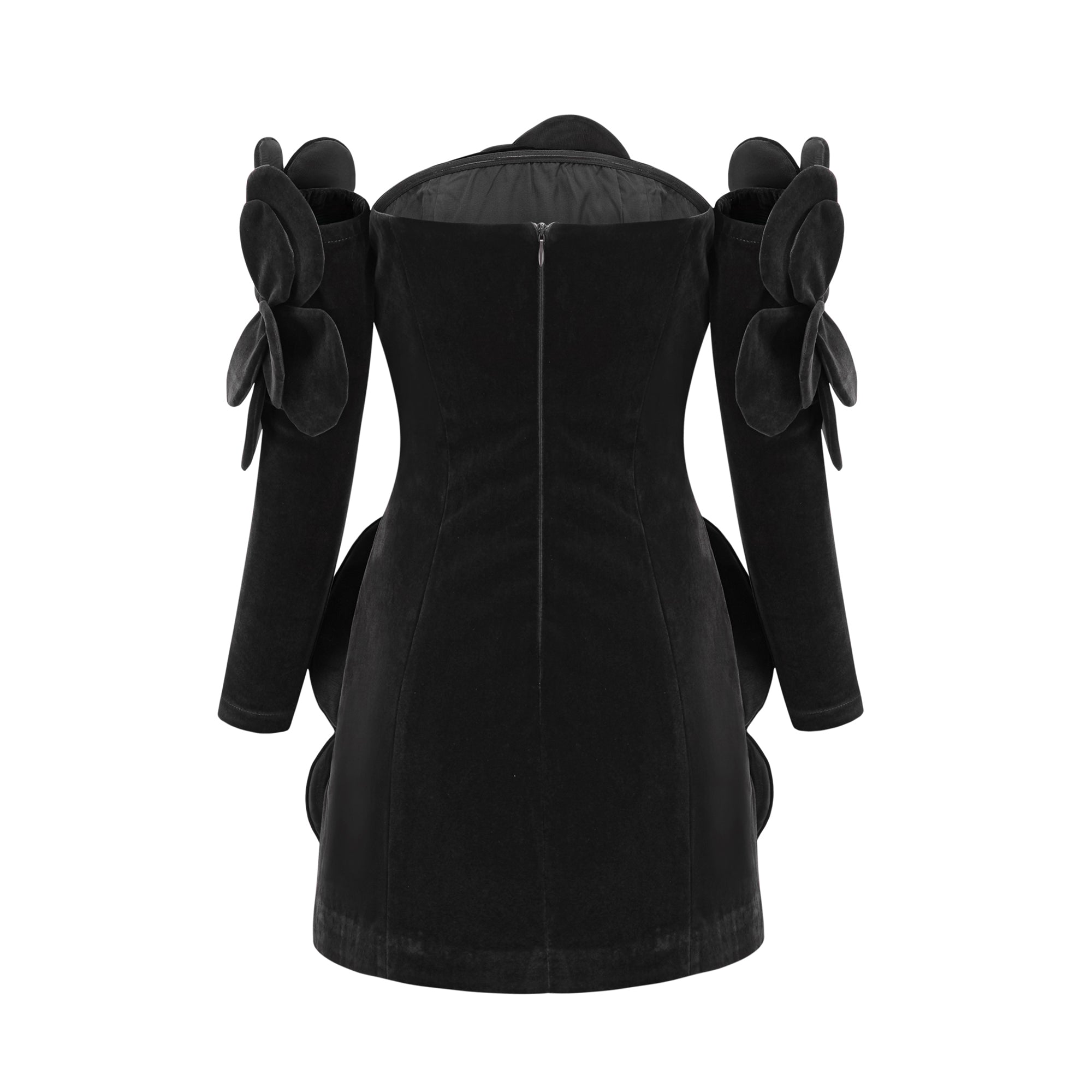 Azura floral-appliqué mini dress in Black (Final Sale-US Only)