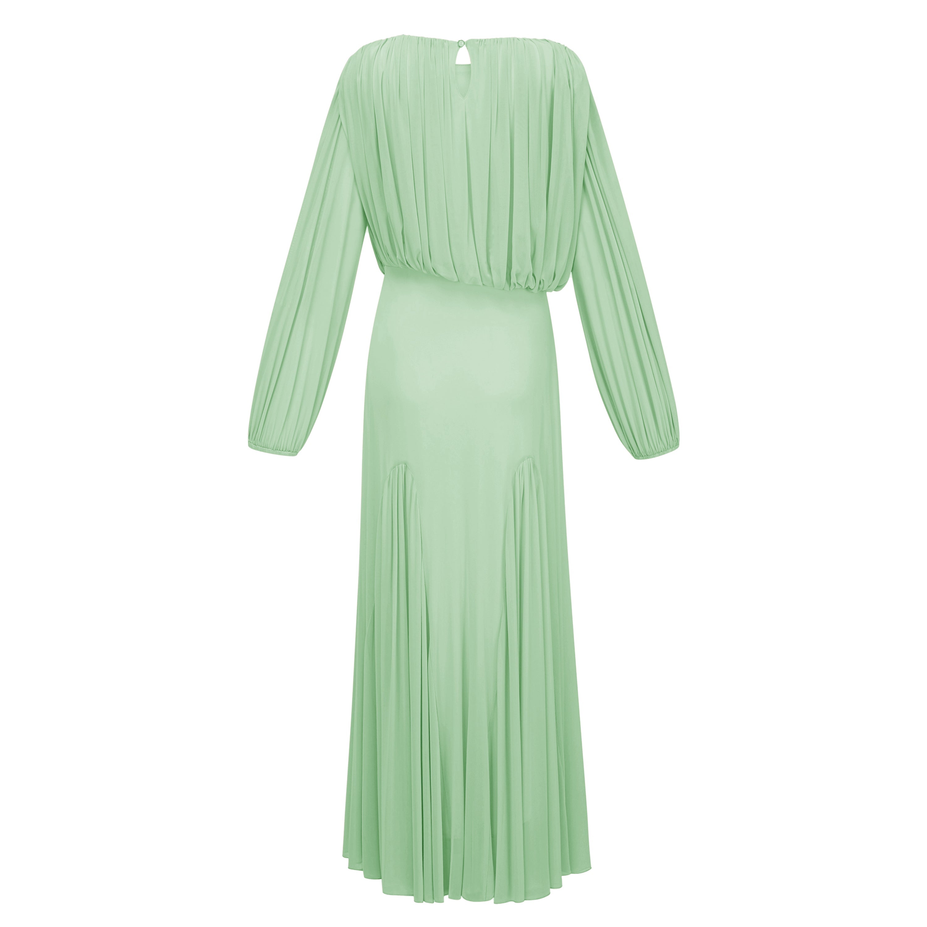 Annabelle Green Lantern Sleeve Pleated Maxi Dress