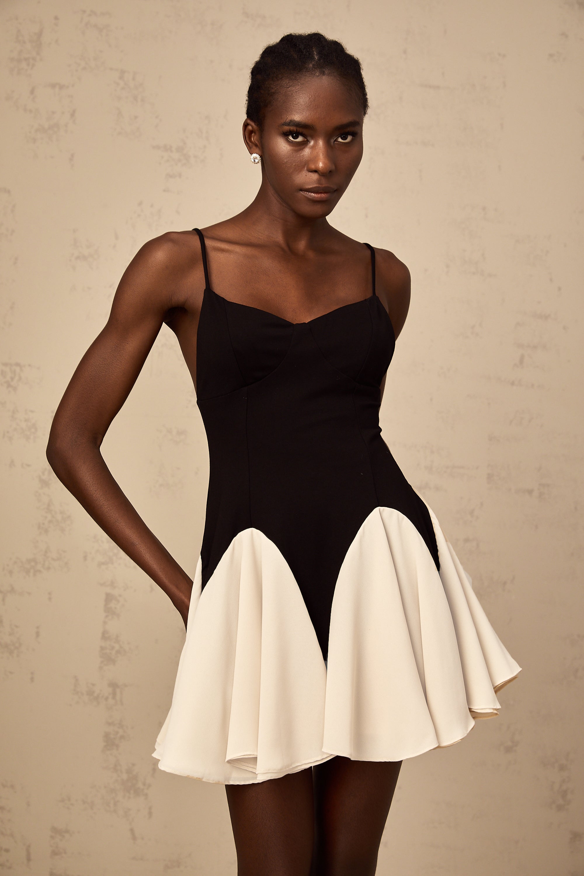 Justine color-blocked godet pleated mini dress (Final Sale-US Only)