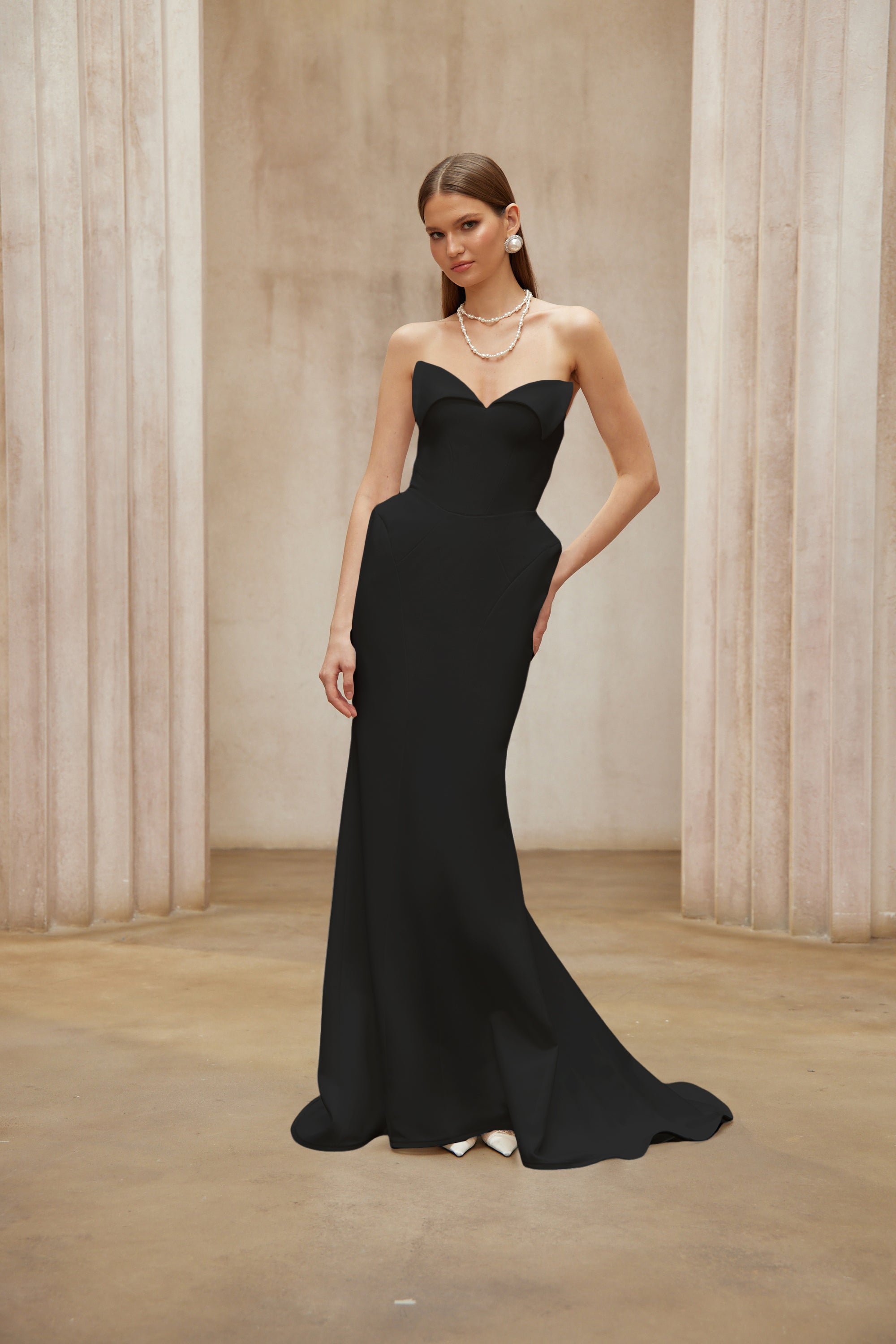 Alba Black Barrel Waist Corset Maxi Dress (Final Sale-US Only)