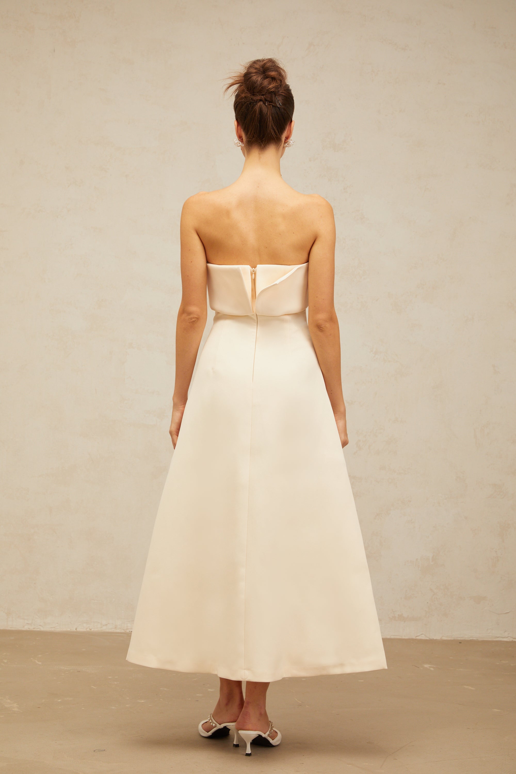Raphaëlle white folded corset midi dress (Final Sale-US Only)