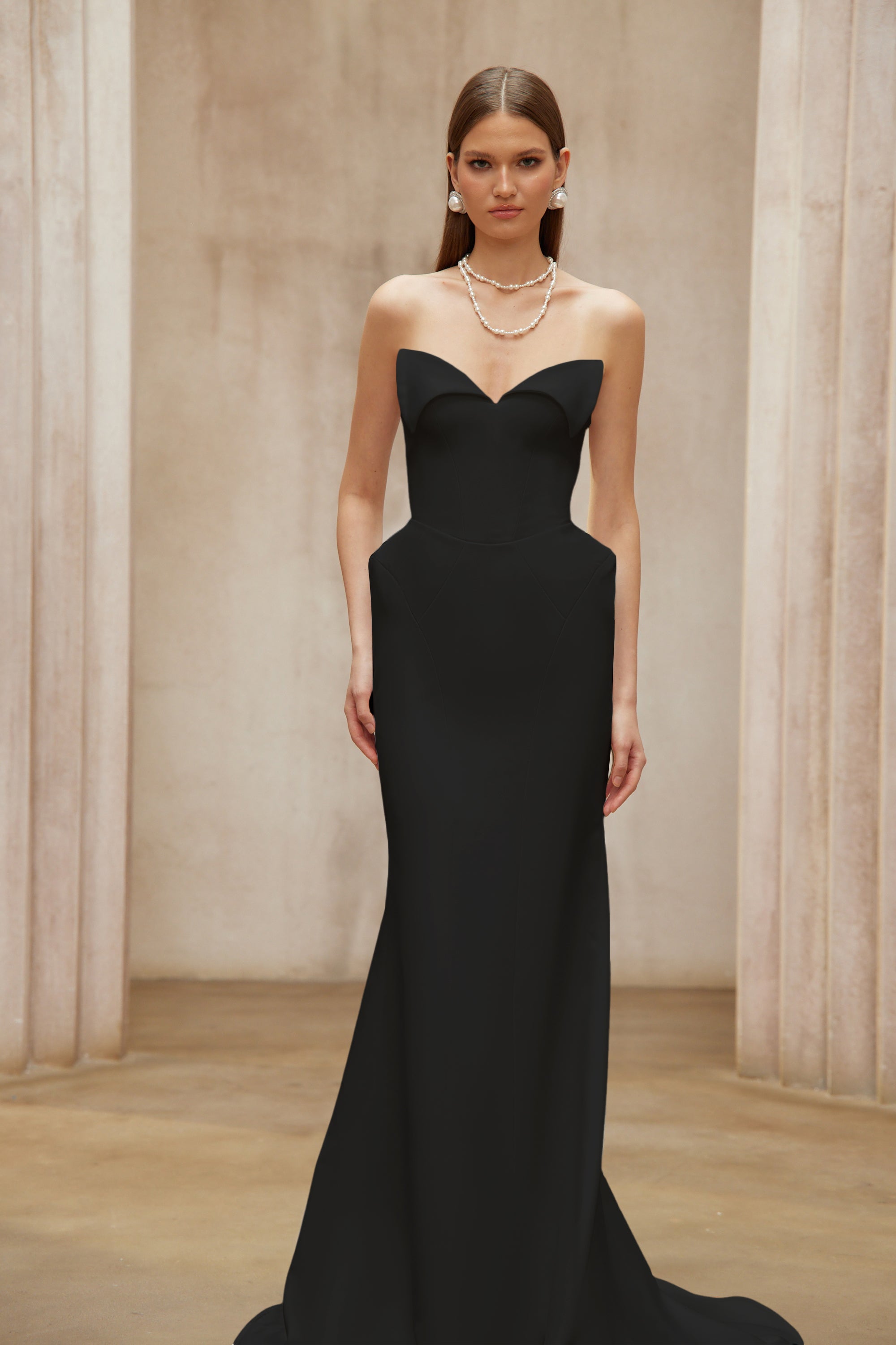 Alba Black Barrel Waist Corset Maxi Dress (Final Sale-US Only)