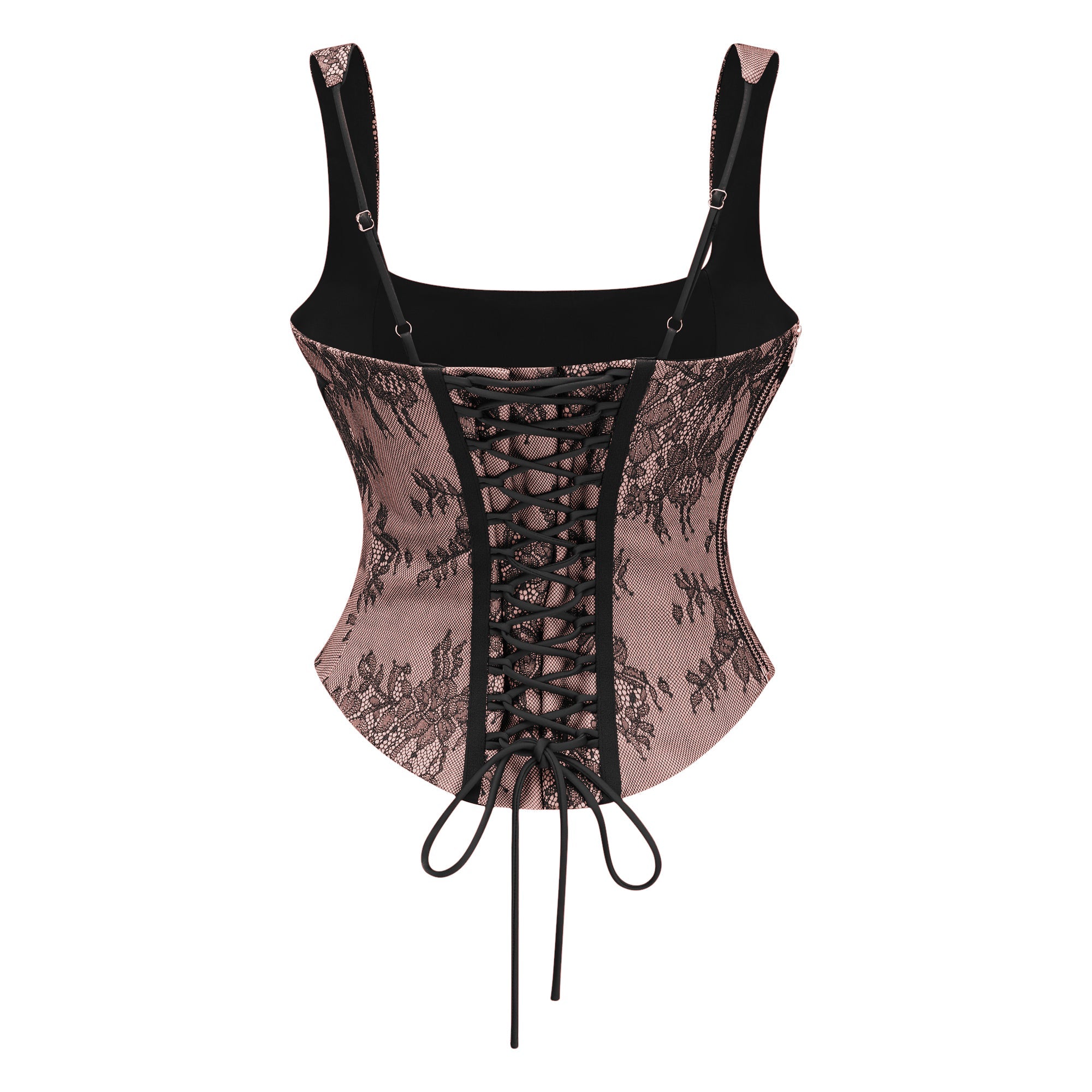Olesya Black Lace Top & Ruched Skirt Set