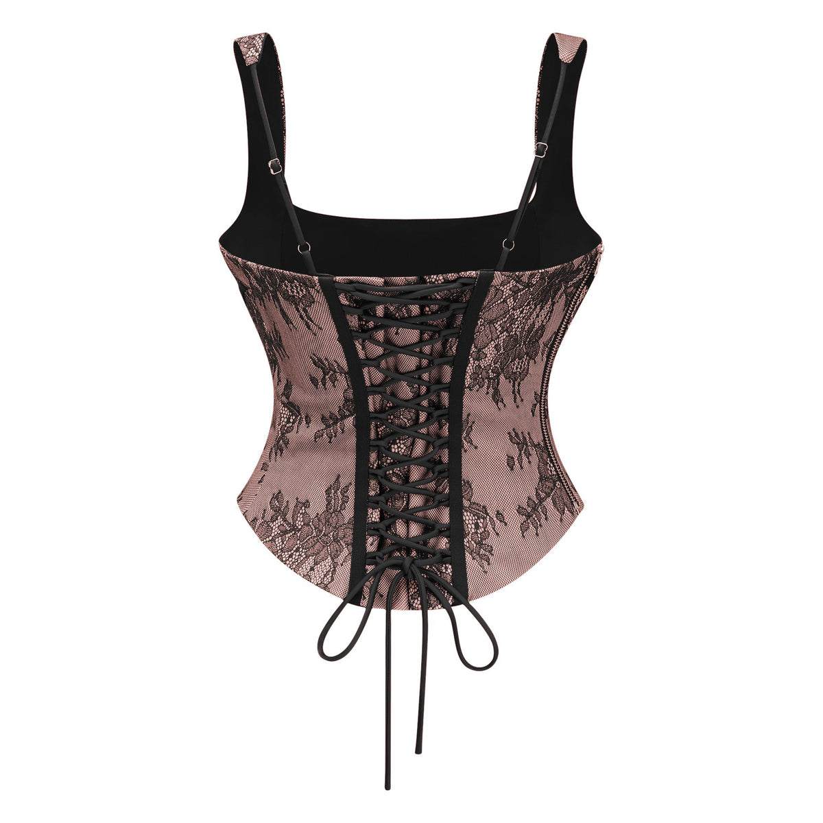 Olesya Black Lace Top & Ruched Skirt Set