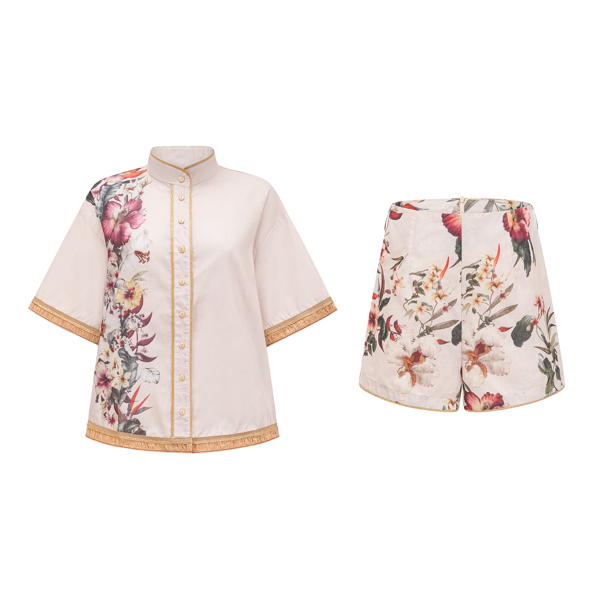 Joséphine floral-print shirt & short matching set (US Only)