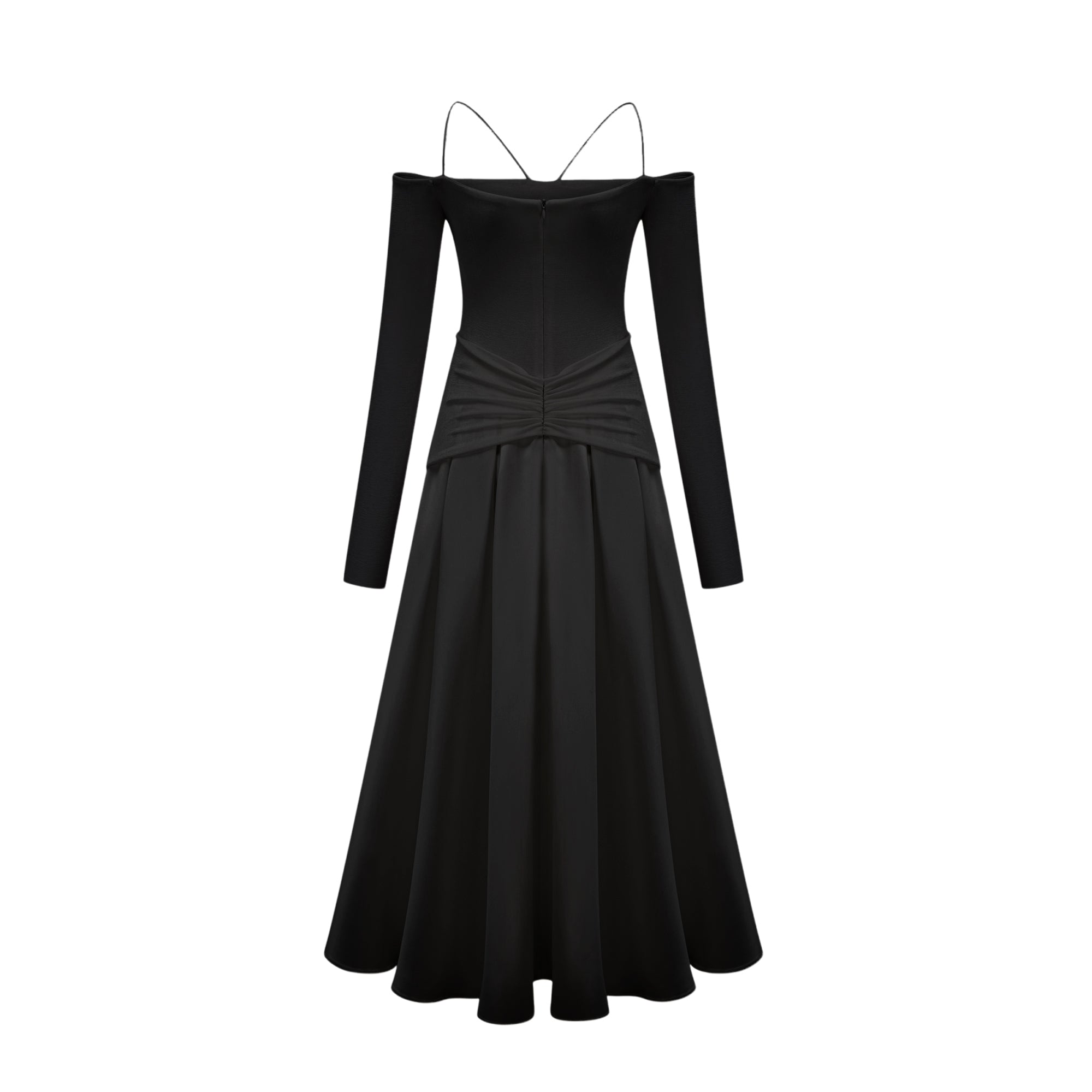 Nadine off-shoulder panelled maxi dress in Black (Final Sale-US Only)