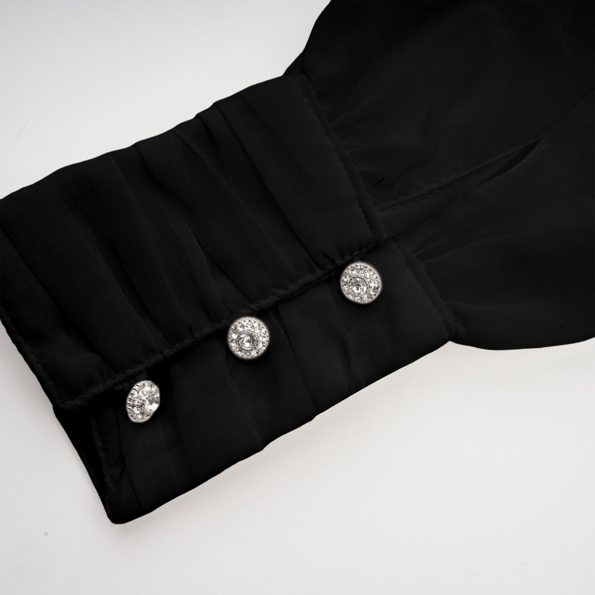 Andrea asymmetrical tulle blouse & skirt matching set in Black