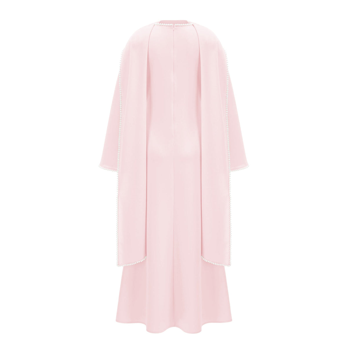 Piroska Pink Pearl Trim Shawl Detail Maxi Dress
