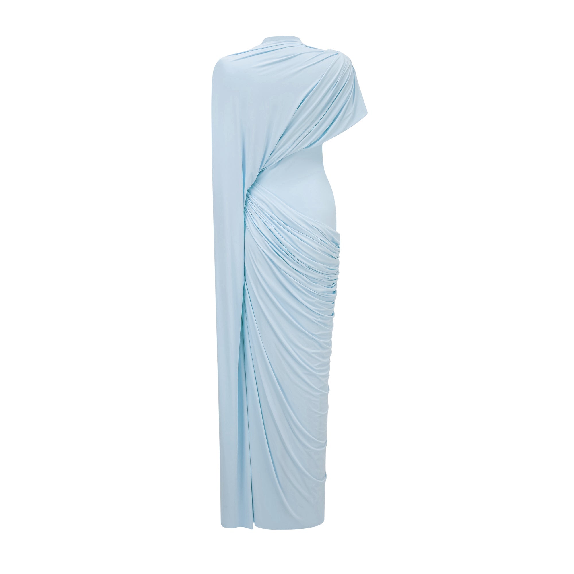 Fenella Blue Asymmetrical Draped Cape & Dress Matching Set