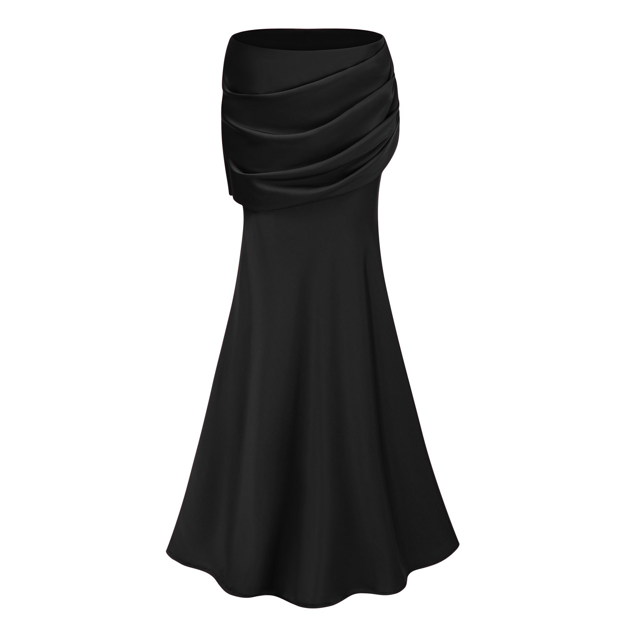 Olesya Black Lace Top & Ruched Skirt Set