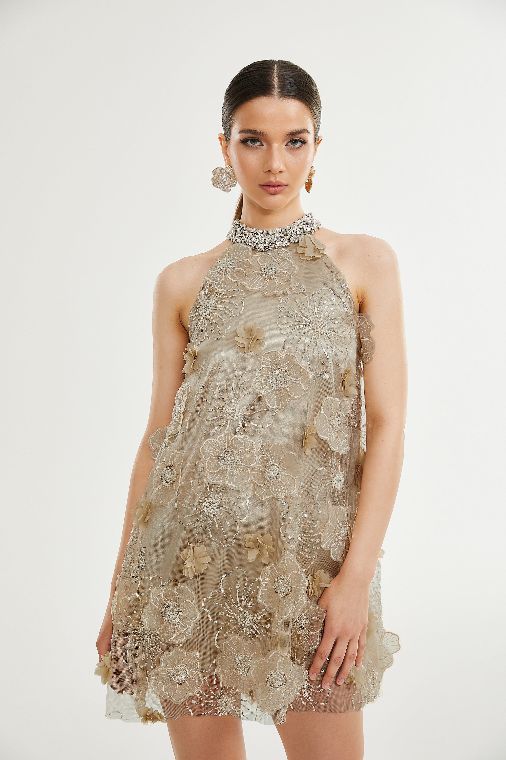 Liane embellished floral mini dress (Final Sale-US Only)