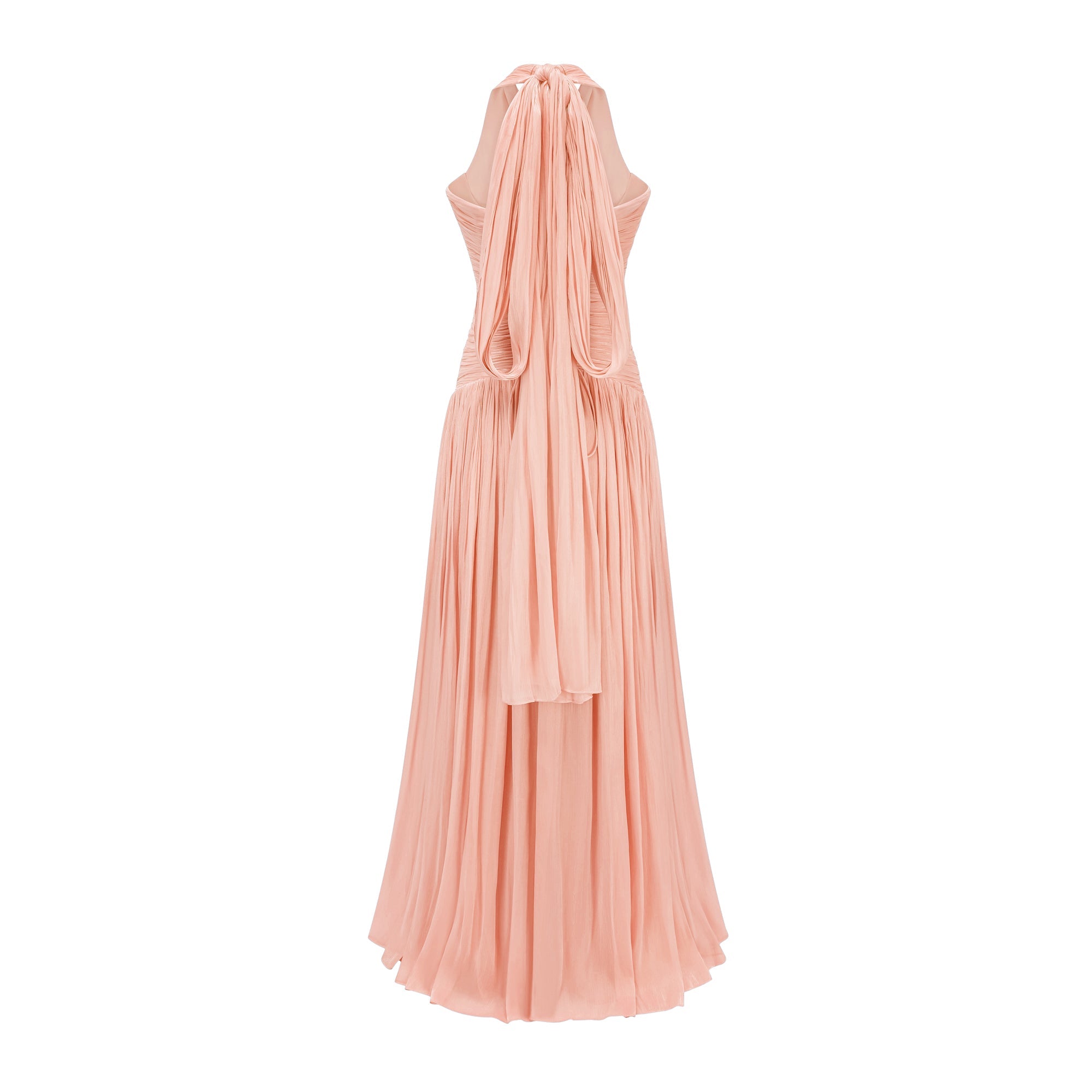 Térébenthine Pink Glossy Gathered Maxi Dress