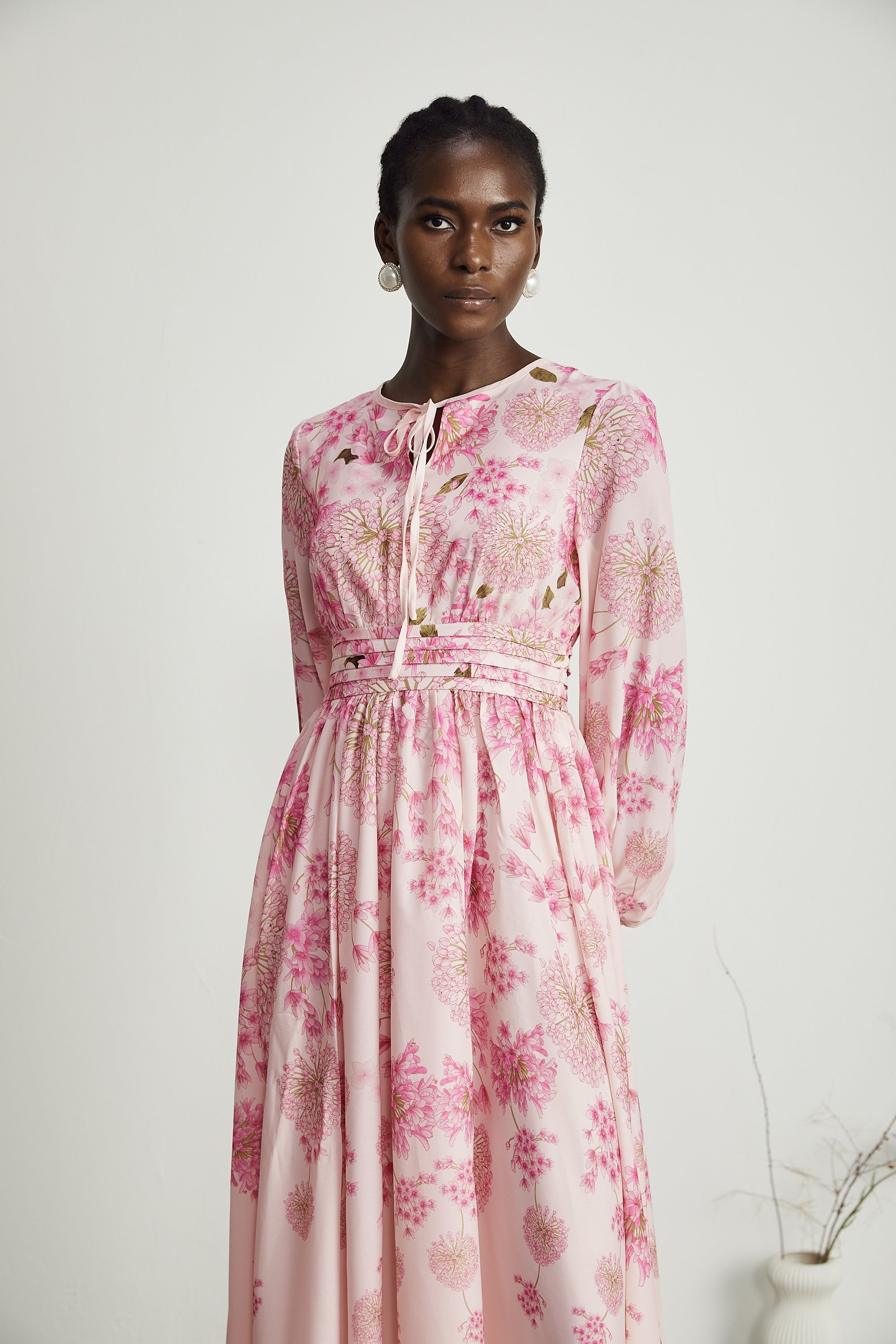 Yvette pink floral-print midi dress (Final Sale-US Only)