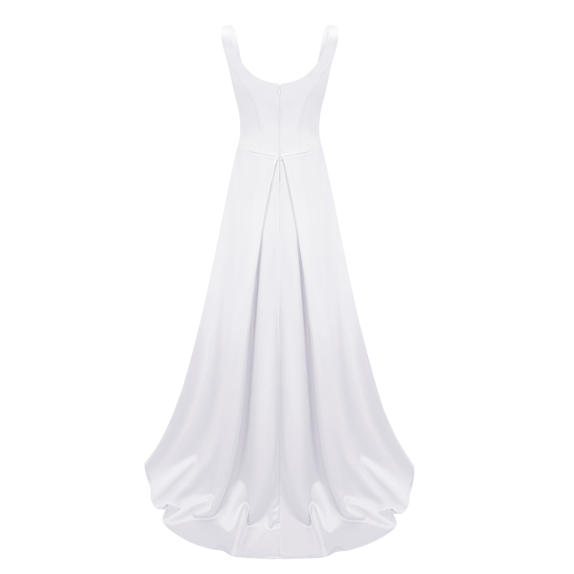 Fiona White Satin Square Neck Maxi Dress (Final Sale-US Only)