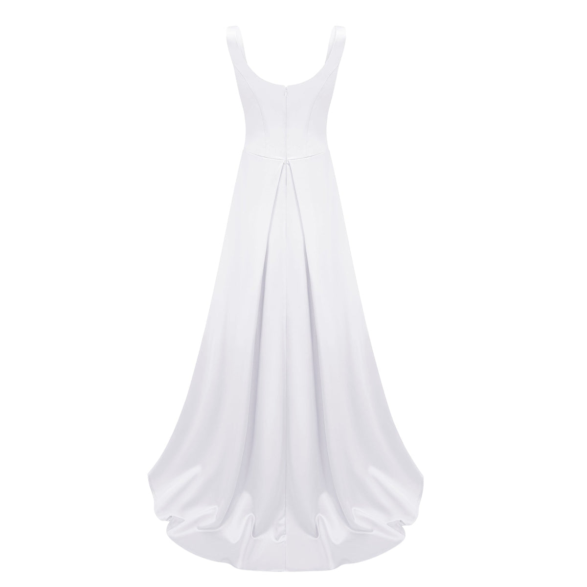 Fiona White Satin Square Neck Maxi Dress (Final Sale-US Only)