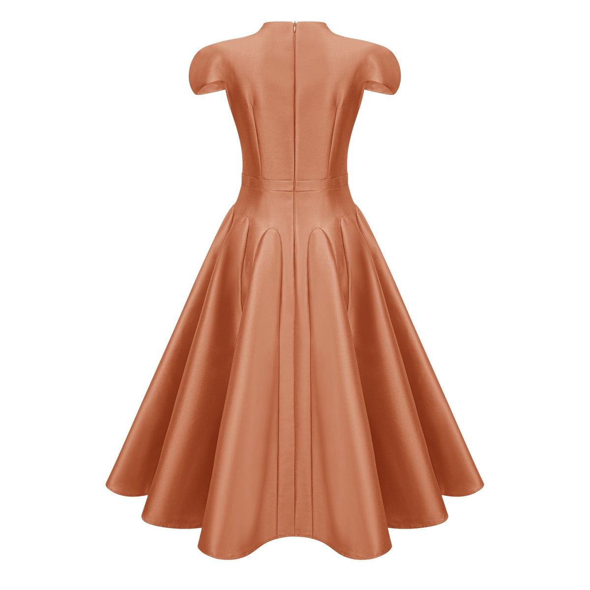 Aventin Brown Godet Design Midi Dress
