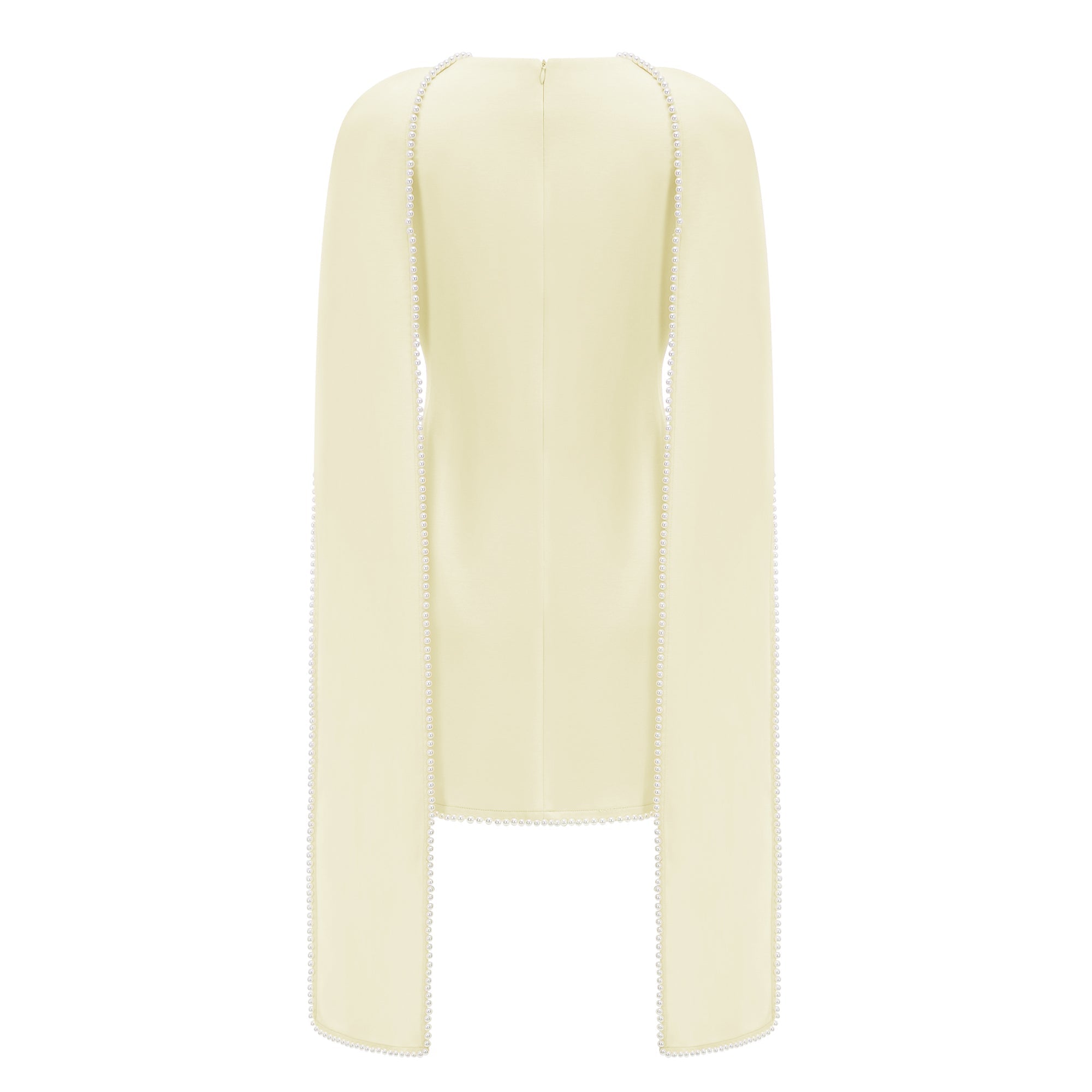 Piroska Yellow Sleeveless Pearl Trim Mini Dress (Final Sale-US Only)
