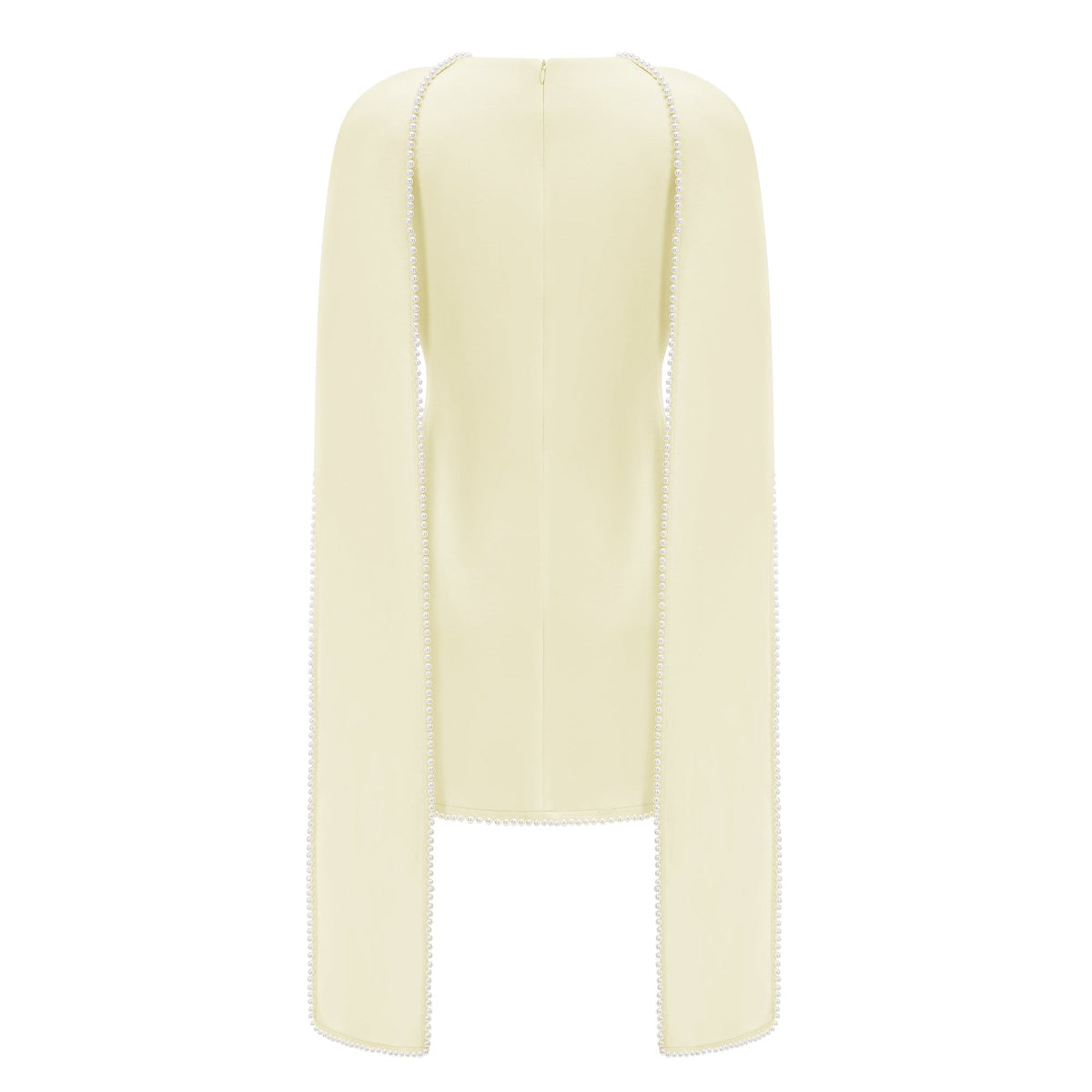 Piroska Yellow Sleeveless Pearl Trim Mini Dress